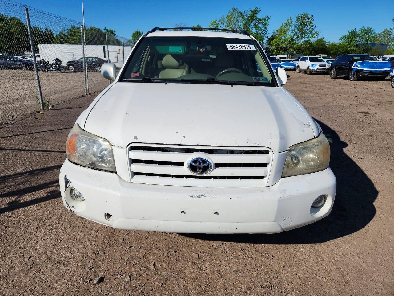 2005 Toyota Highlander Limited White vin: JTEEP21A450084007