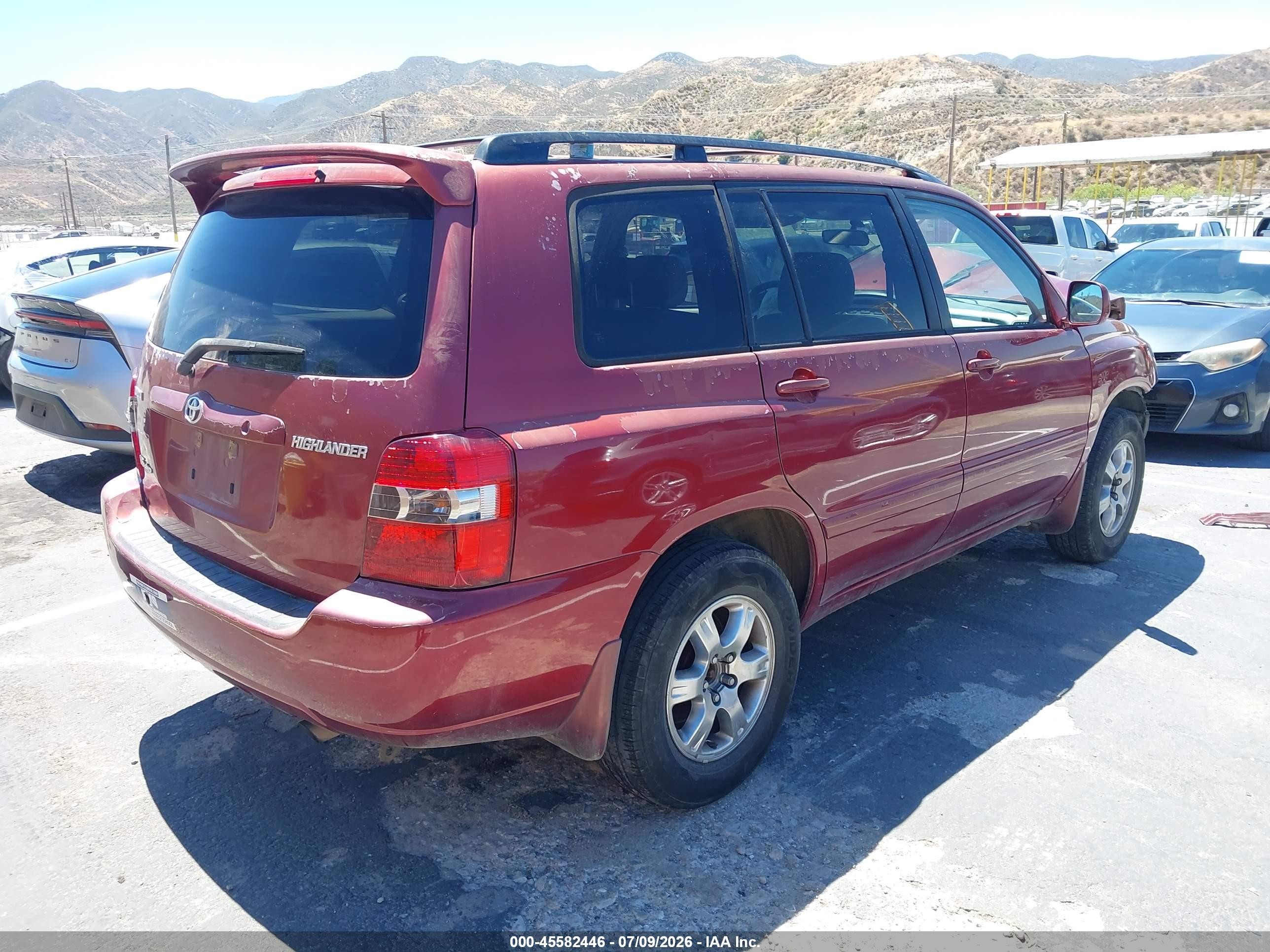 2005 Toyota Highlander V6 Red vin: JTEEP21A450115353