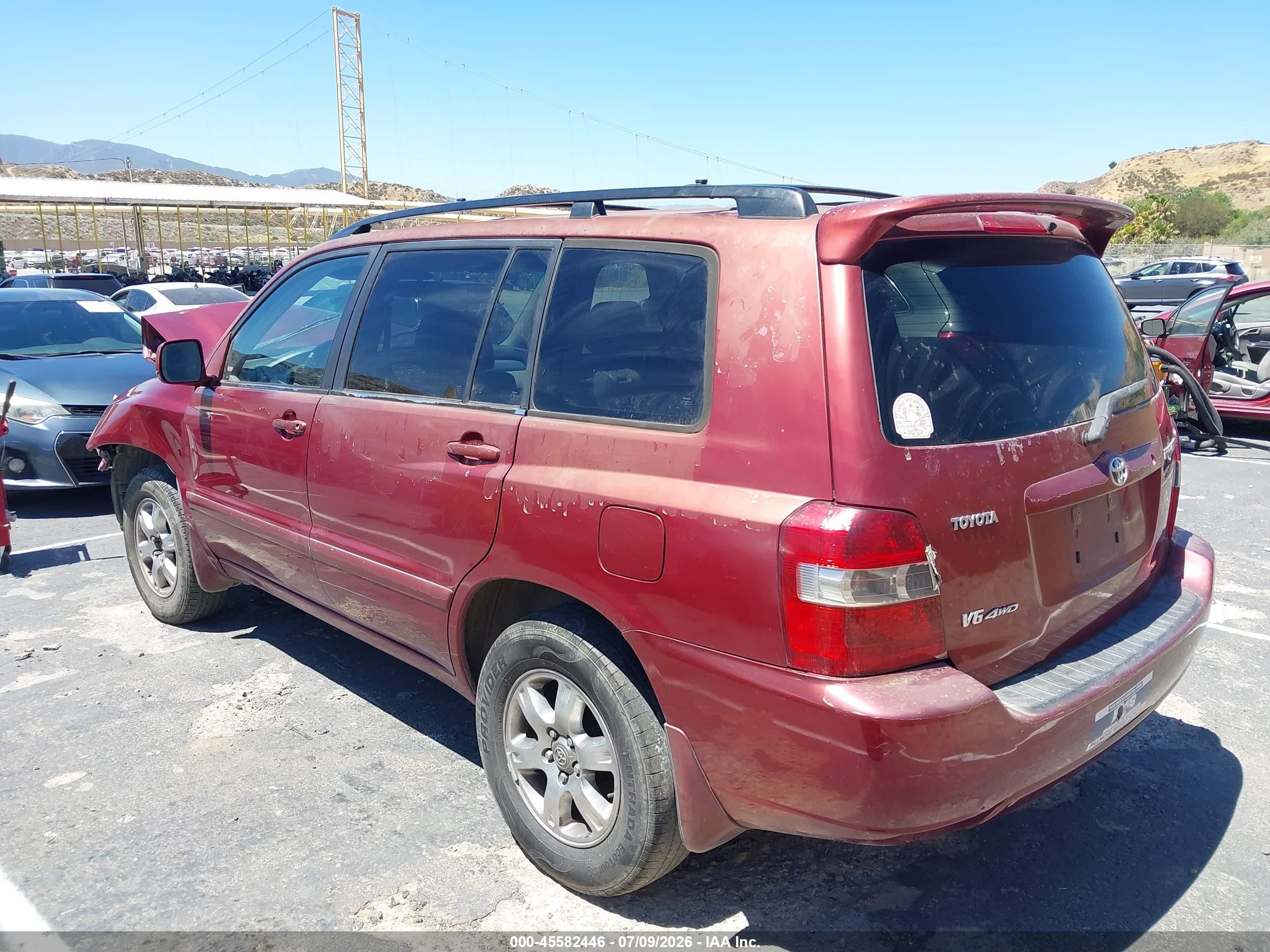 2005 Toyota Highlander V6 Red vin: JTEEP21A450115353