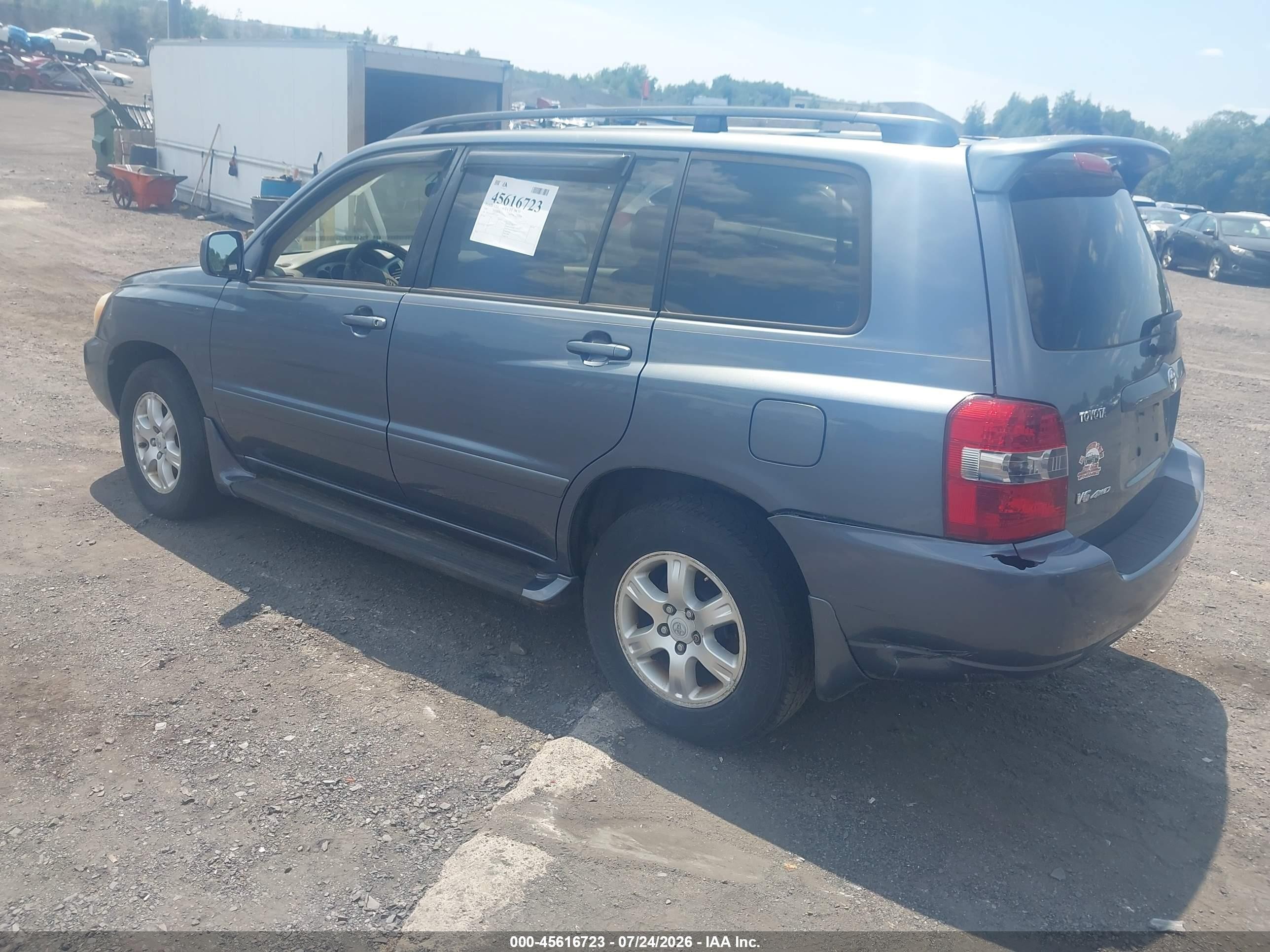 2006 Toyota Highlander V6 Light Blue vin: JTEEP21A460153411