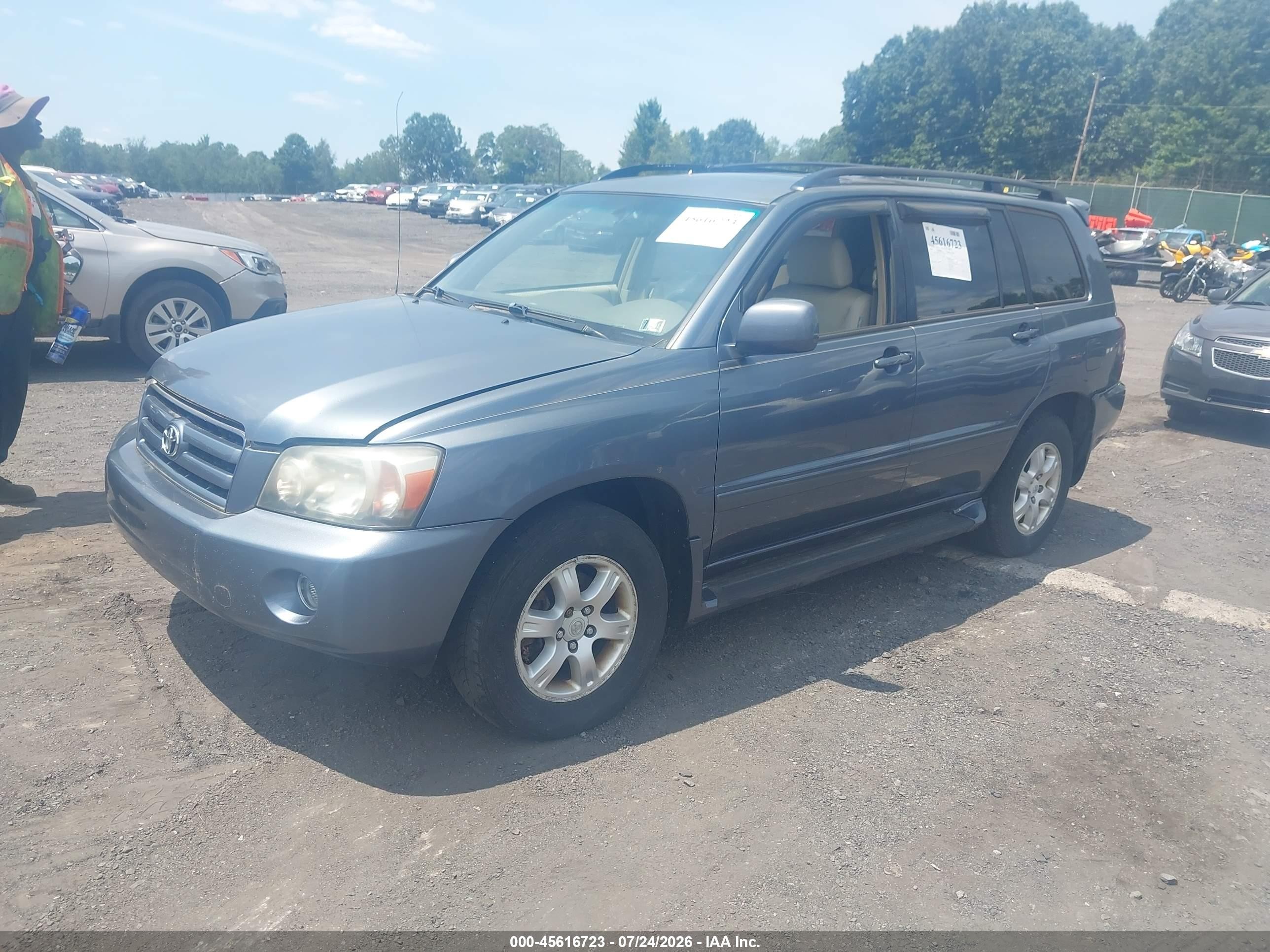 2006 Toyota Highlander V6 Light Blue vin: JTEEP21A460153411