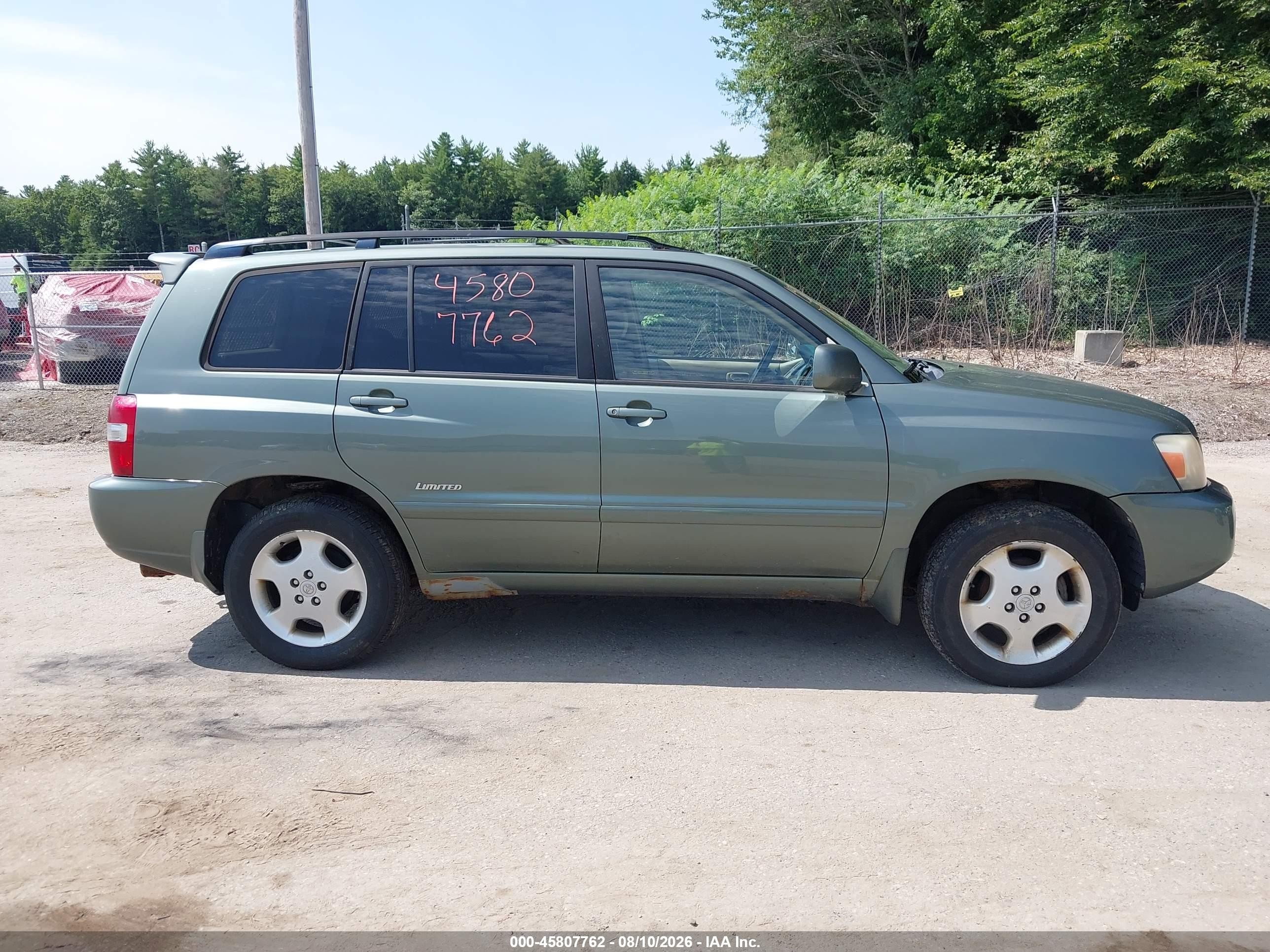 2006 Toyota Highlander Limited V6 Green vin: JTEEP21A460164098
