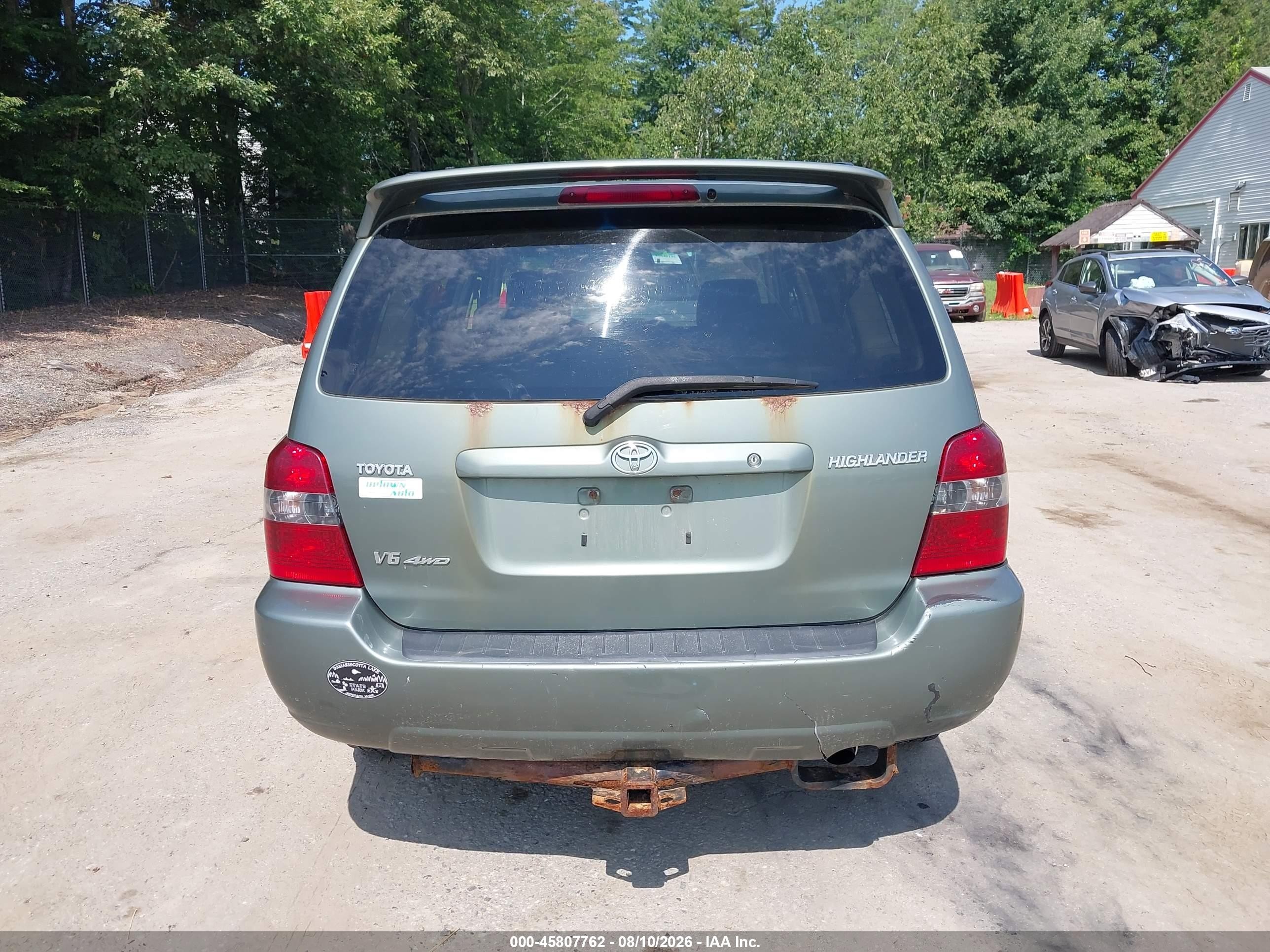 2006 Toyota Highlander Limited V6 Green vin: JTEEP21A460164098