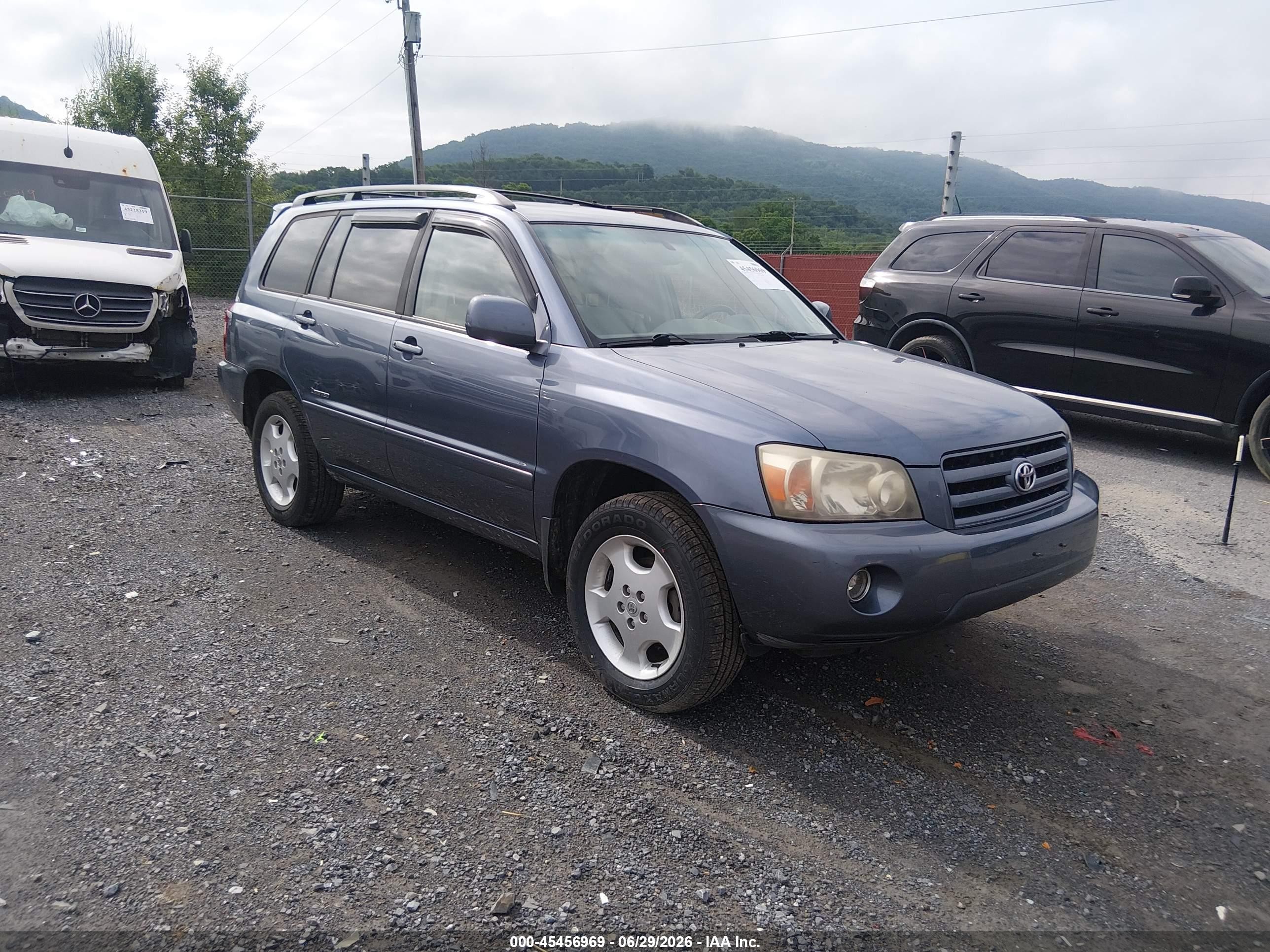 2007 Toyota Highlander Limited W/3rd Row Blue vin: JTEEP21A470191657