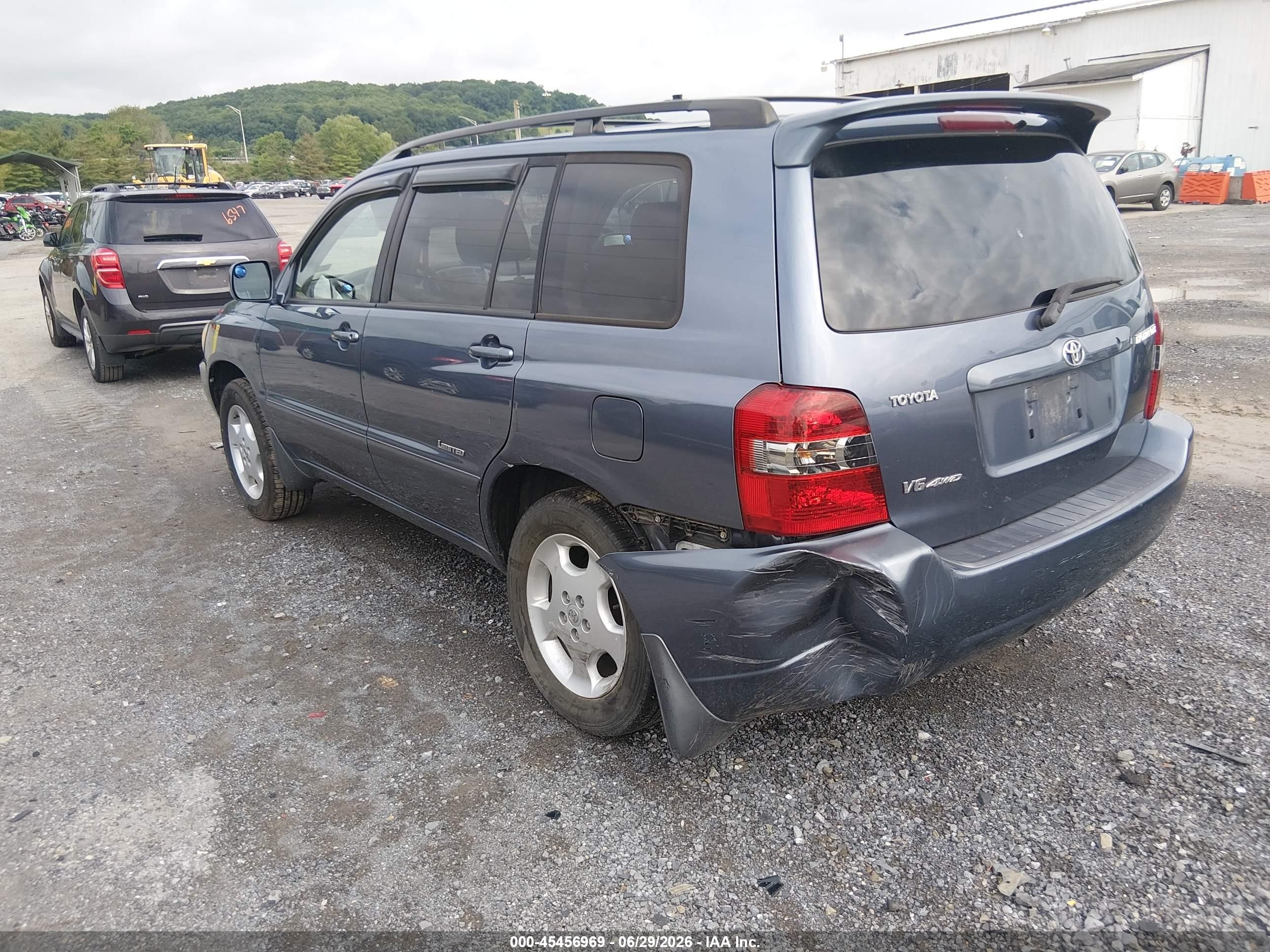 2007 Toyota Highlander Limited W/3rd Row Blue vin: JTEEP21A470191657