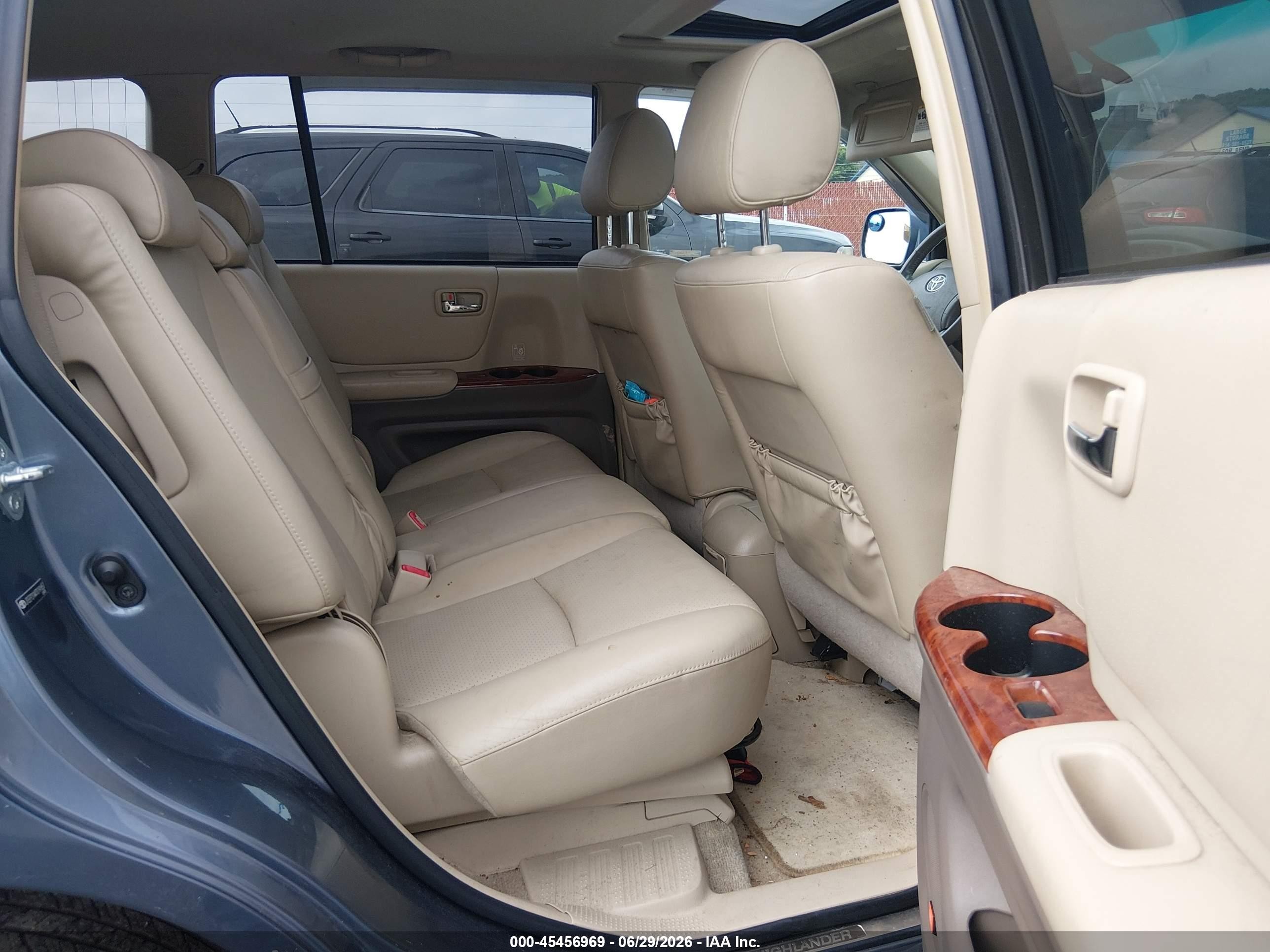 2007 Toyota Highlander Limited W/3rd Row Blue vin: JTEEP21A470191657