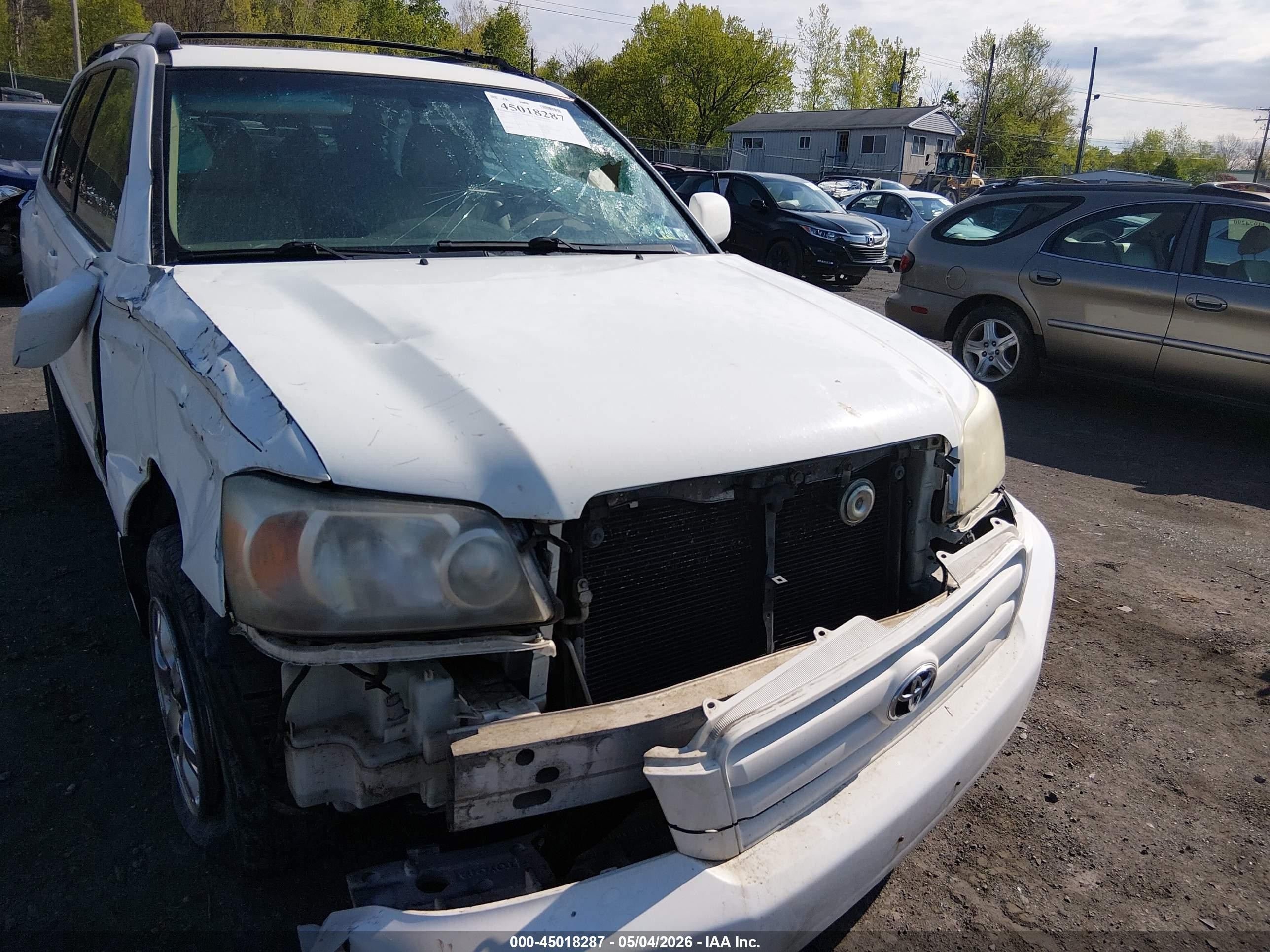 2007 Toyota Highlander V6 White vin: JTEEP21A470221160