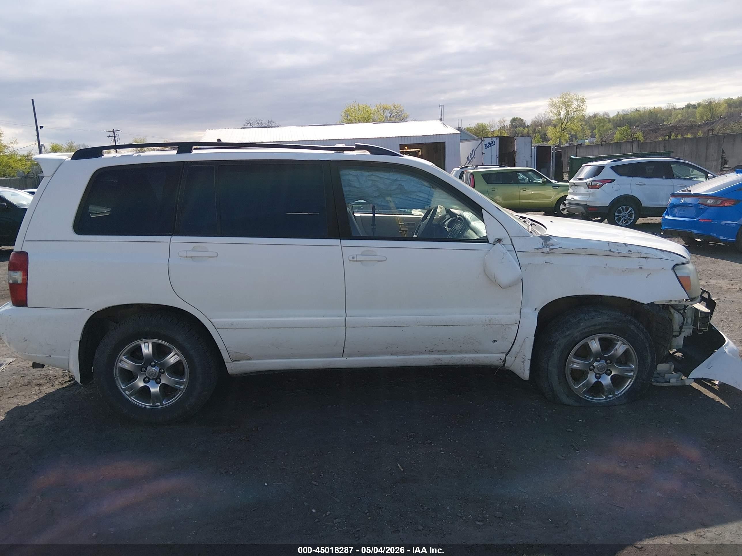2007 Toyota Highlander V6 White vin: JTEEP21A470221160