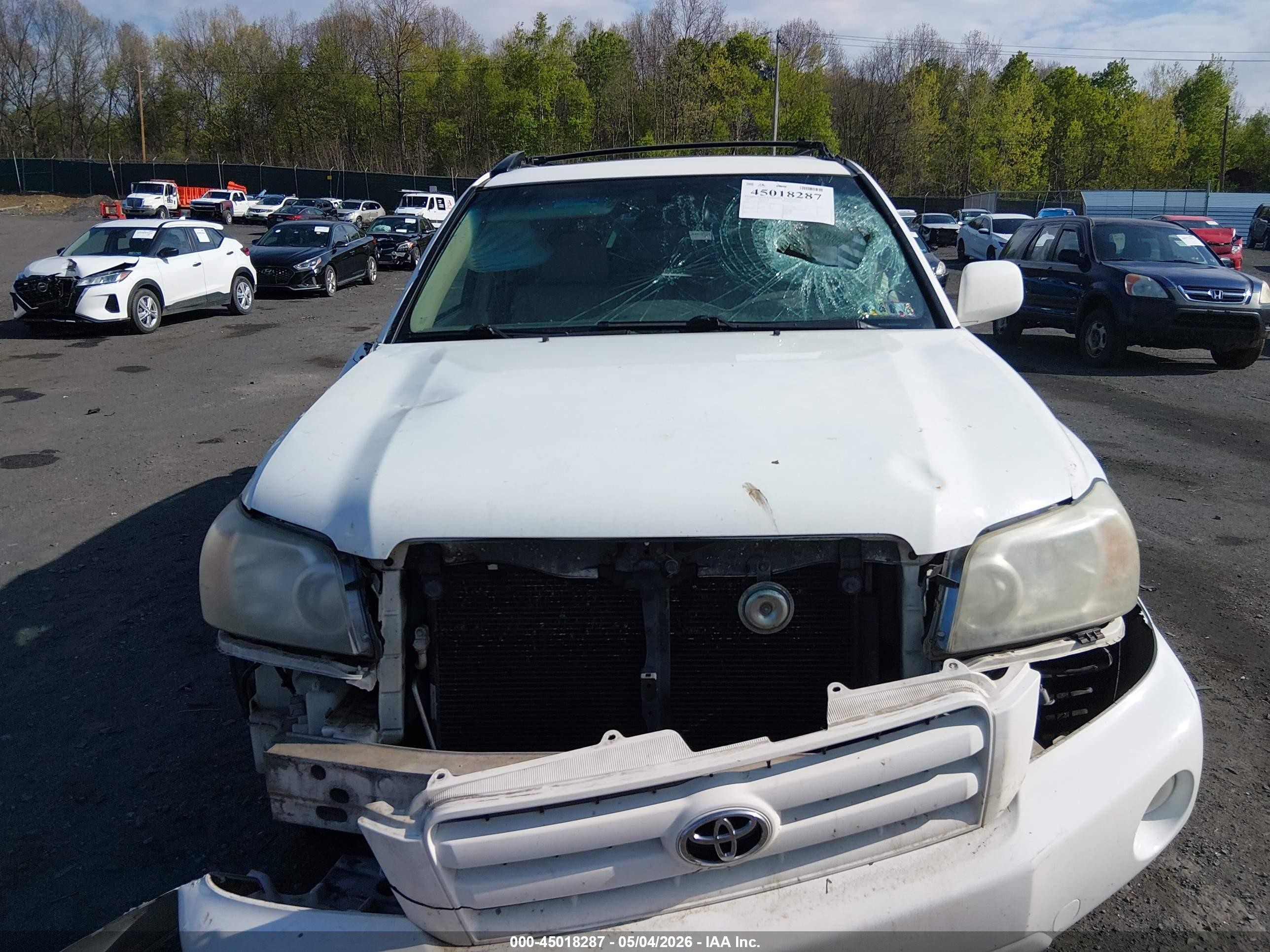 2007 Toyota Highlander V6 White vin: JTEEP21A470221160