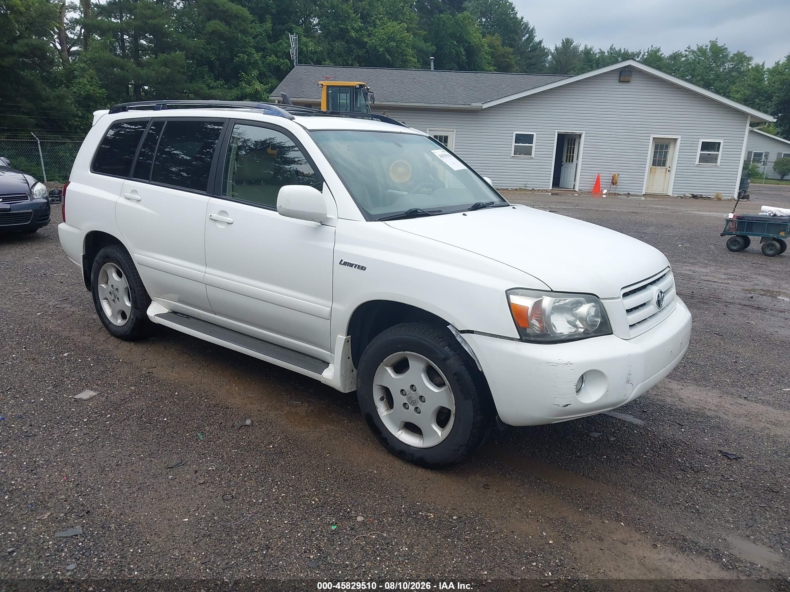 2005 Toyota Highlander Limited V6 White vin: JTEEP21A550075607