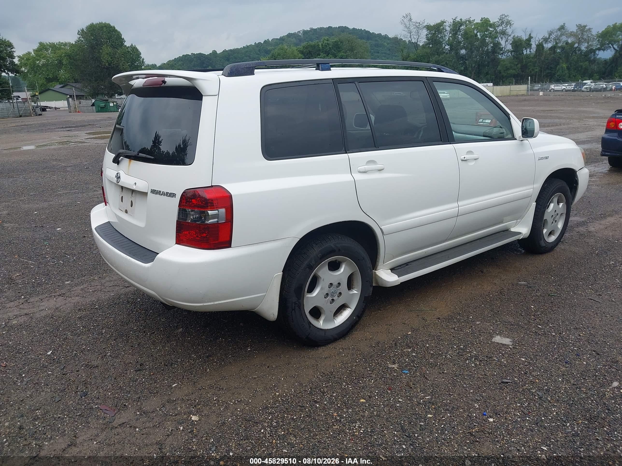 2005 Toyota Highlander Limited V6 White vin: JTEEP21A550075607
