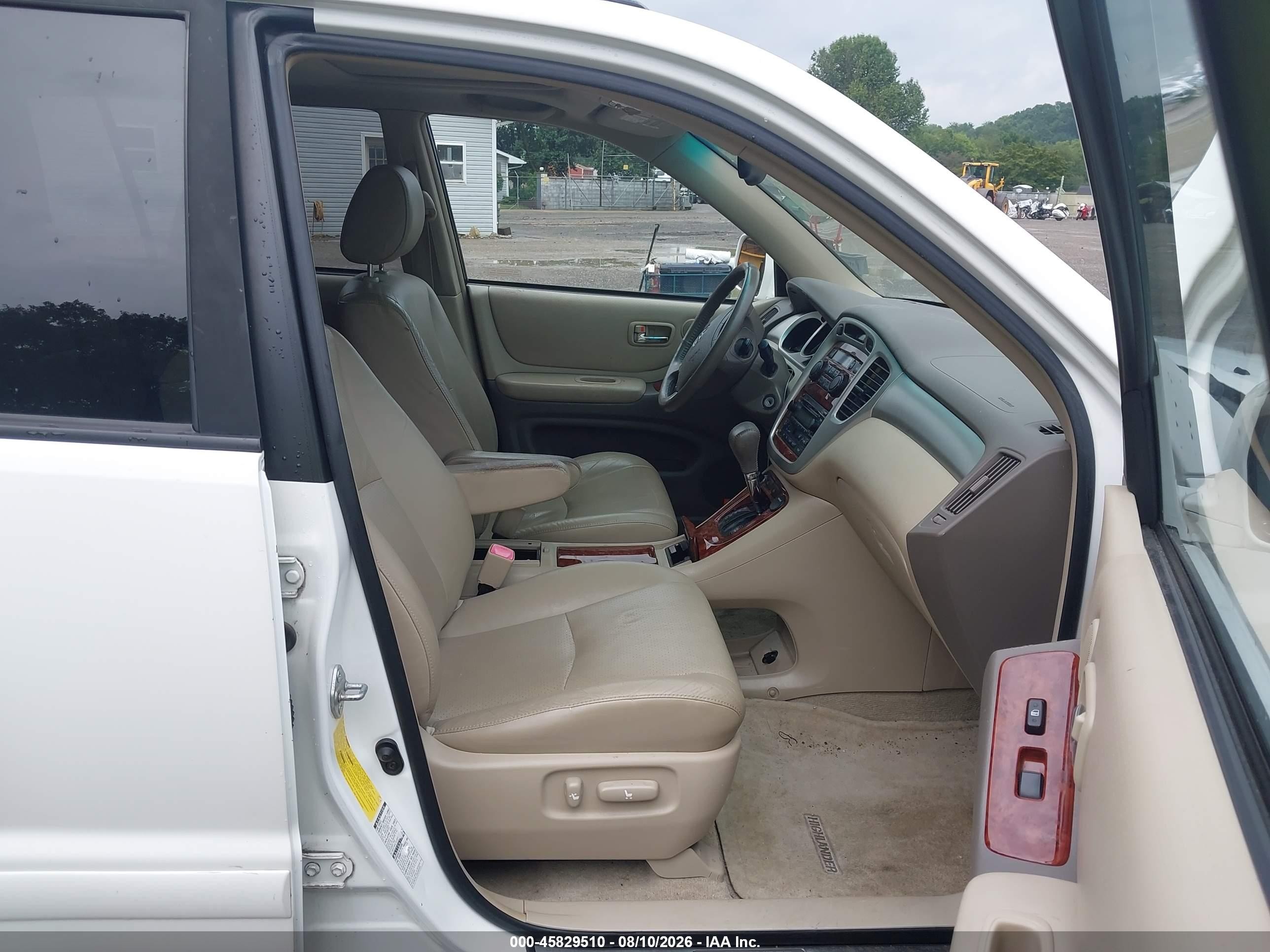 2005 Toyota Highlander Limited V6 White vin: JTEEP21A550075607