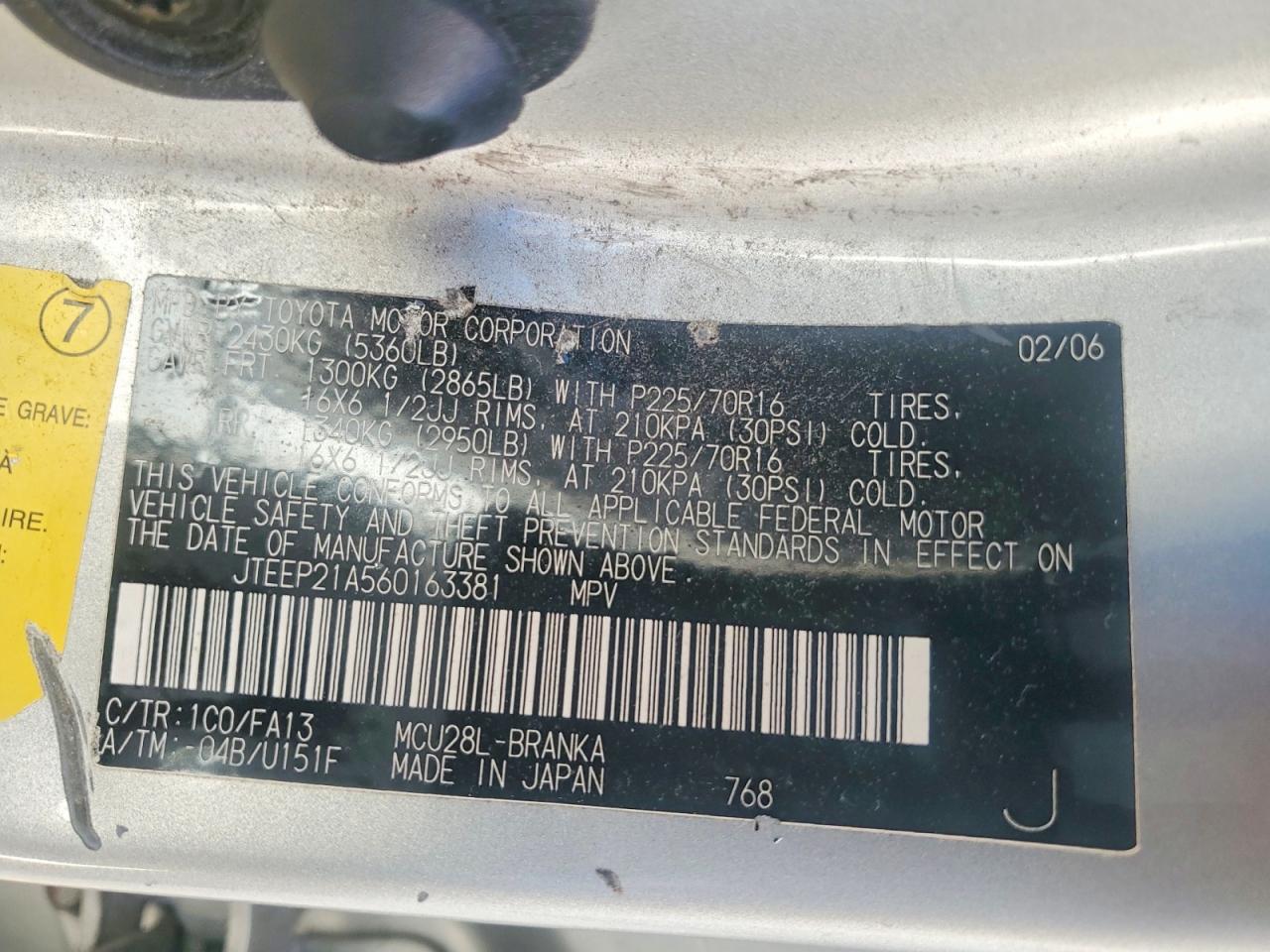 2006 Toyota Highlander Limited Silver vin: JTEEP21A560163381