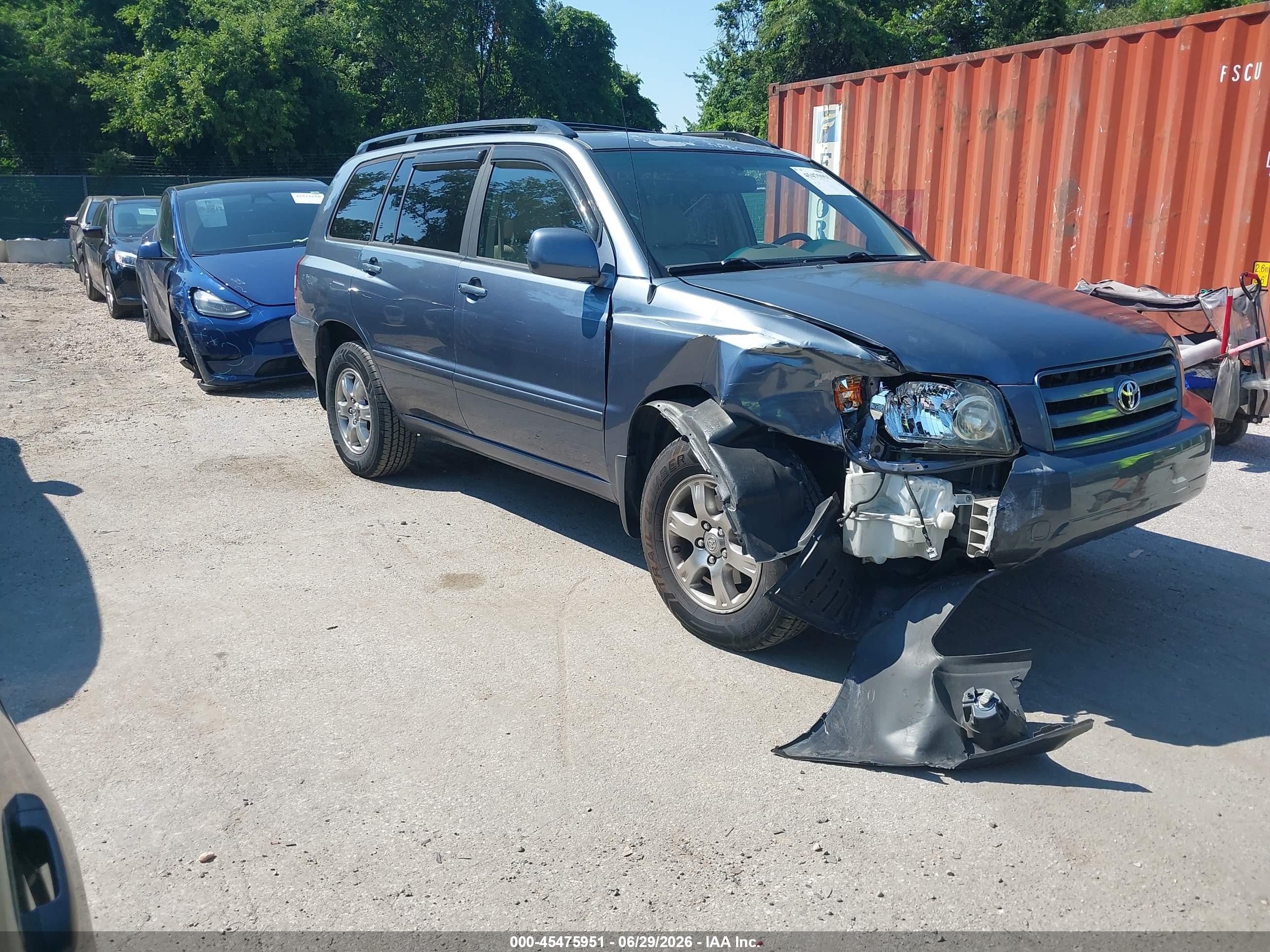 2006 Toyota Highlander V6 Gray vin: JTEEP21A560183887