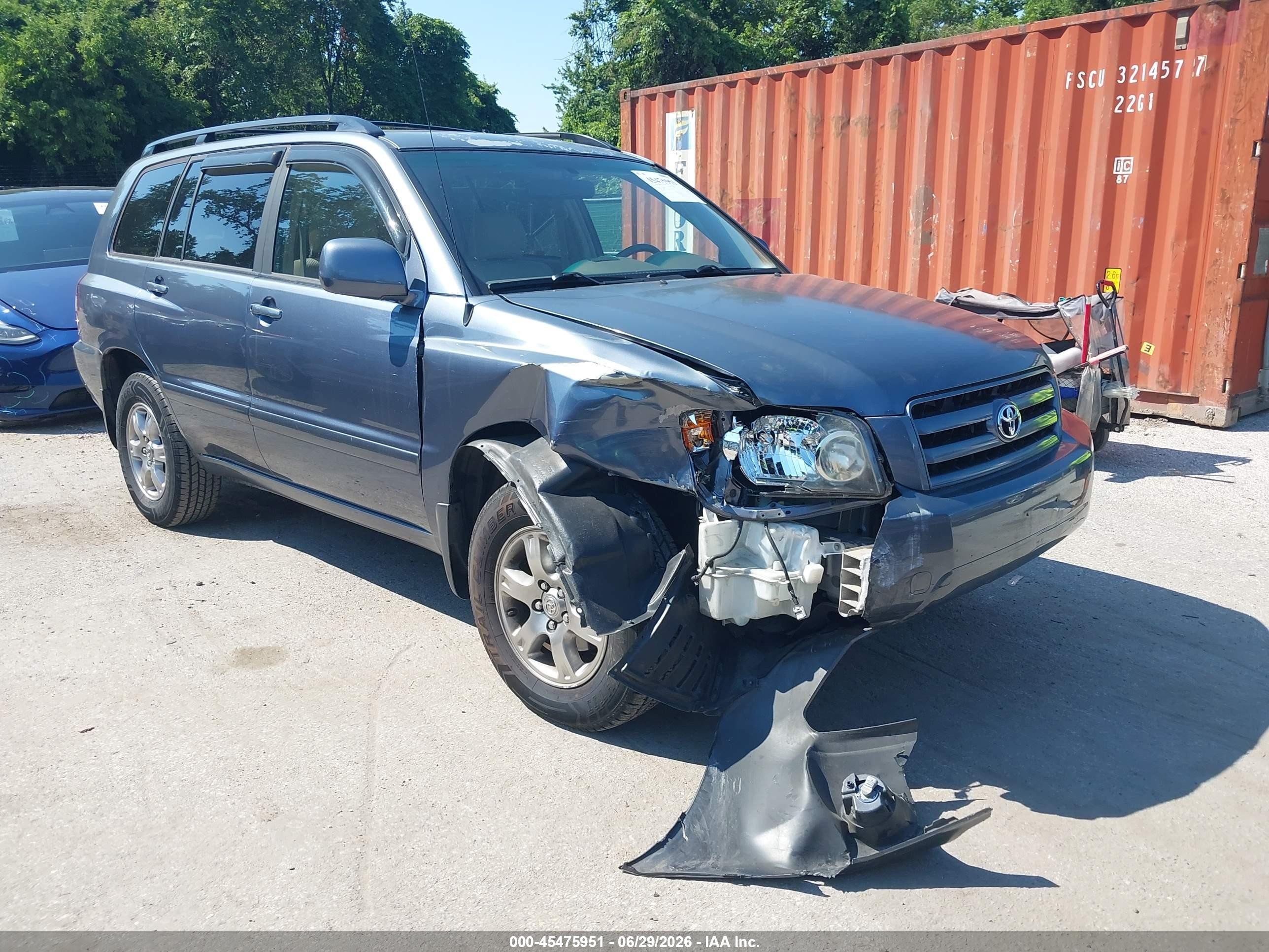 2006 Toyota Highlander V6 Gray vin: JTEEP21A560183887