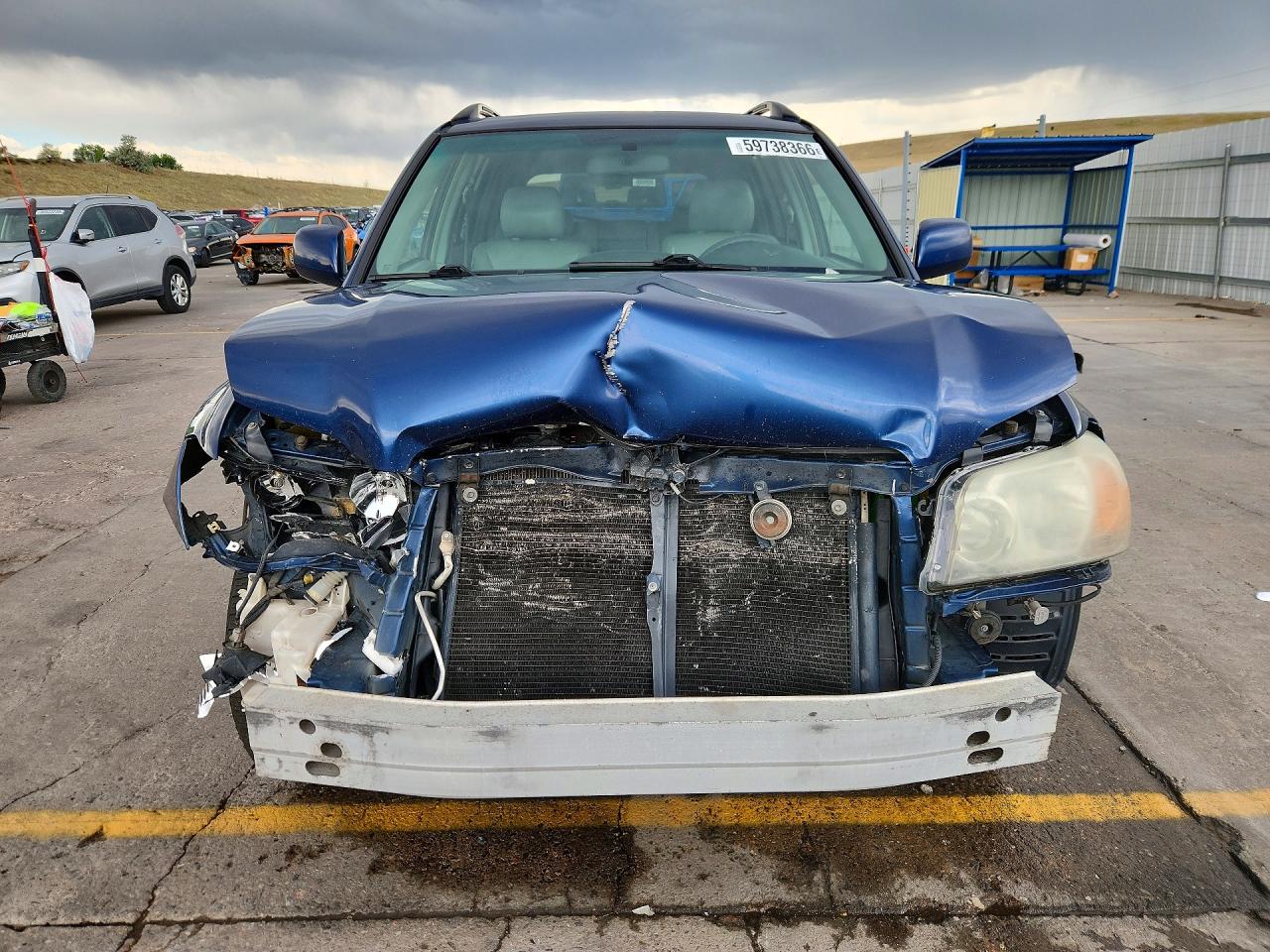 2007 Toyota Highlander Base Blue vin: JTEEP21A570205985