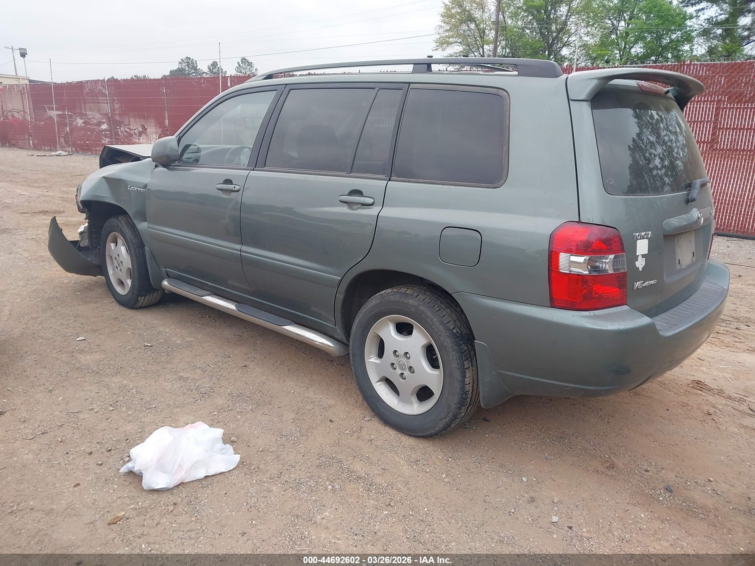 2004 Toyota Highlander Limited V6 Green vin: JTEEP21A640067000