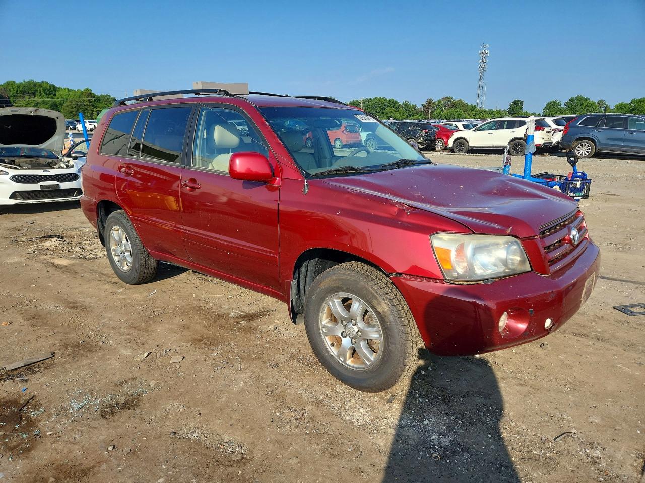 2005 Toyota Highlander Limited Burgundy vin: JTEEP21A650068164