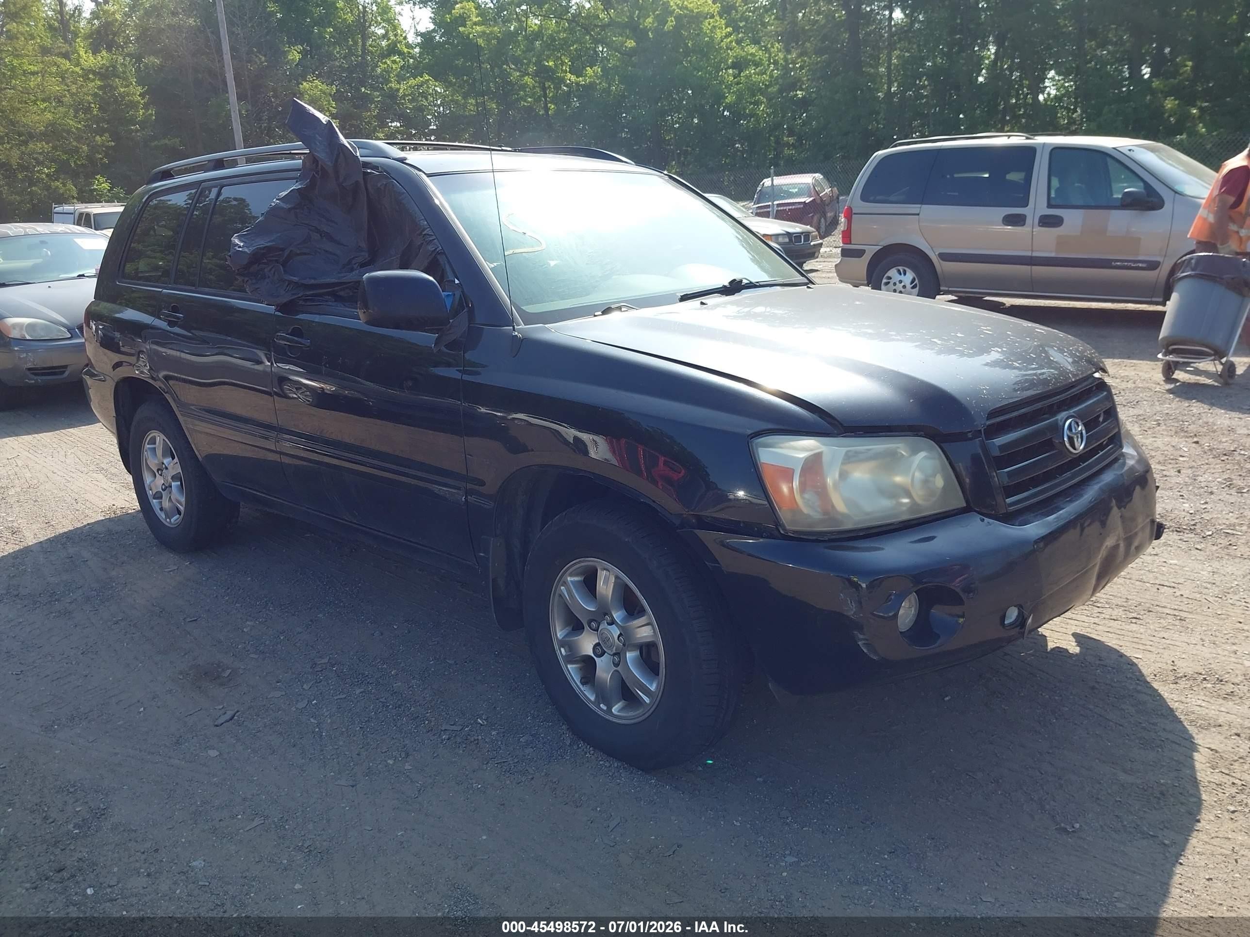 2005 Toyota Highlander V6 Black vin: JTEEP21A650074580