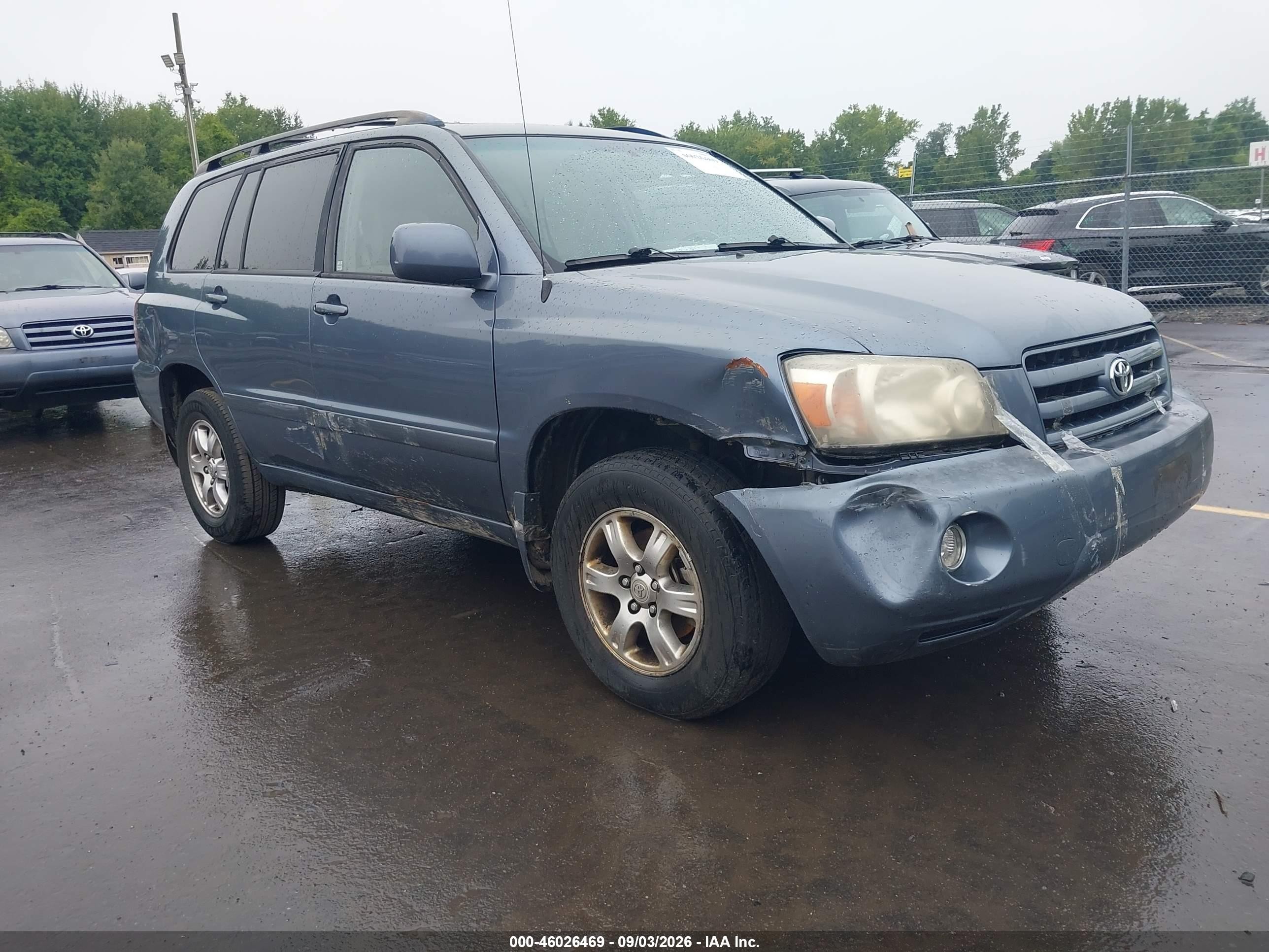 2005 Toyota Highlander V6 Blue vin: JTEEP21A650077852