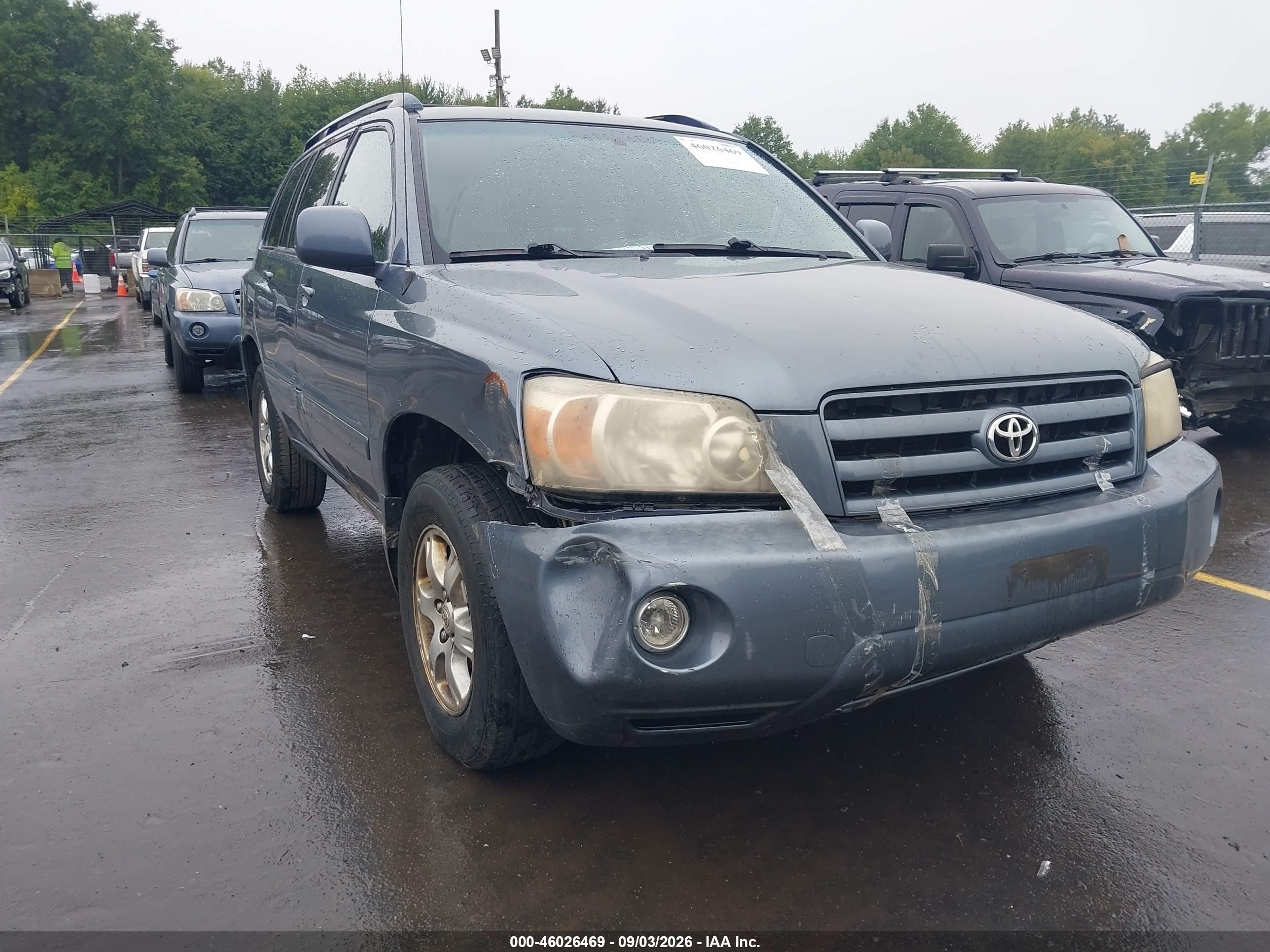 2005 Toyota Highlander V6 Blue vin: JTEEP21A650077852