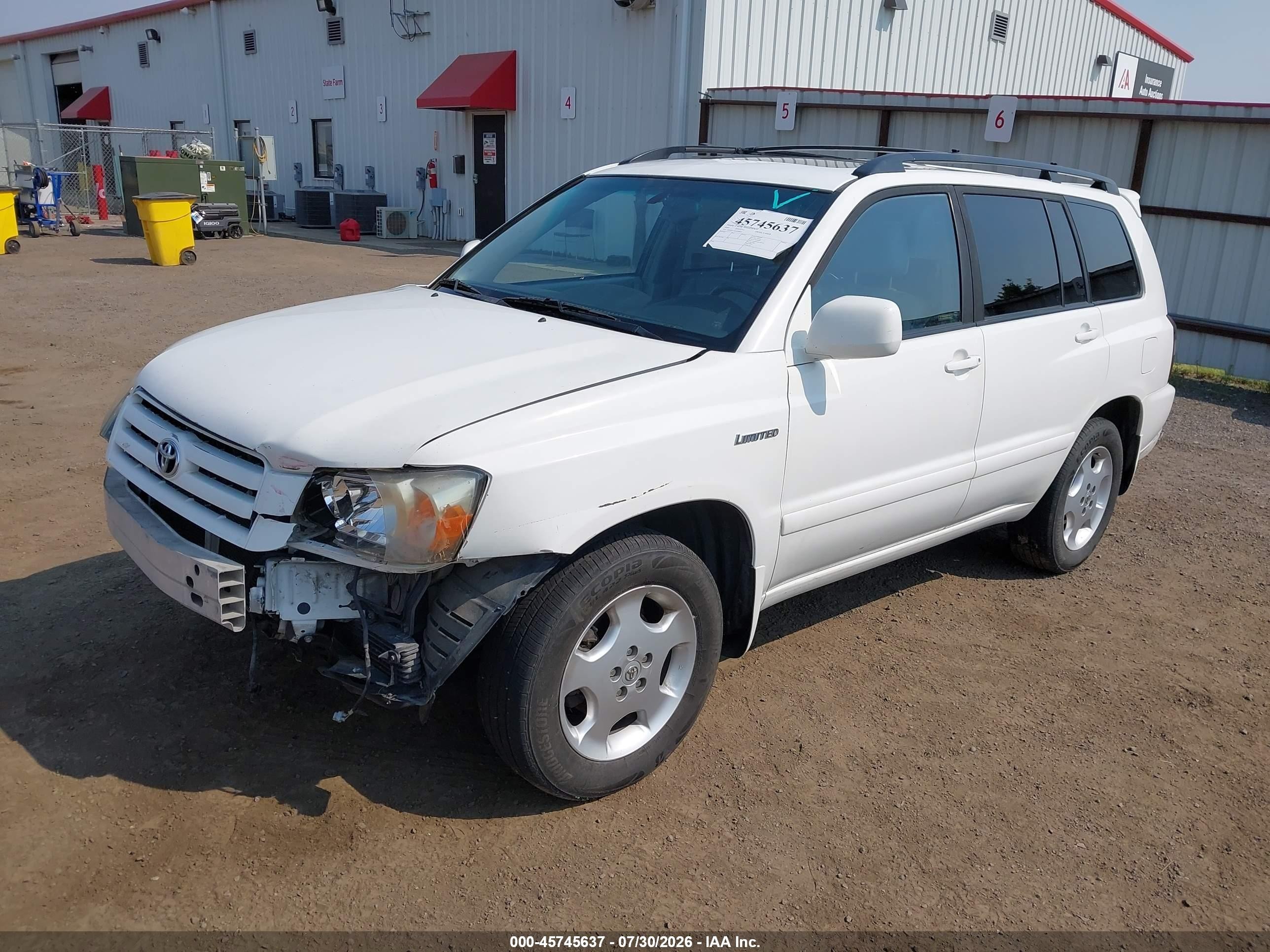 2005 Toyota Highlander Limited V6 White vin: JTEEP21A650095672
