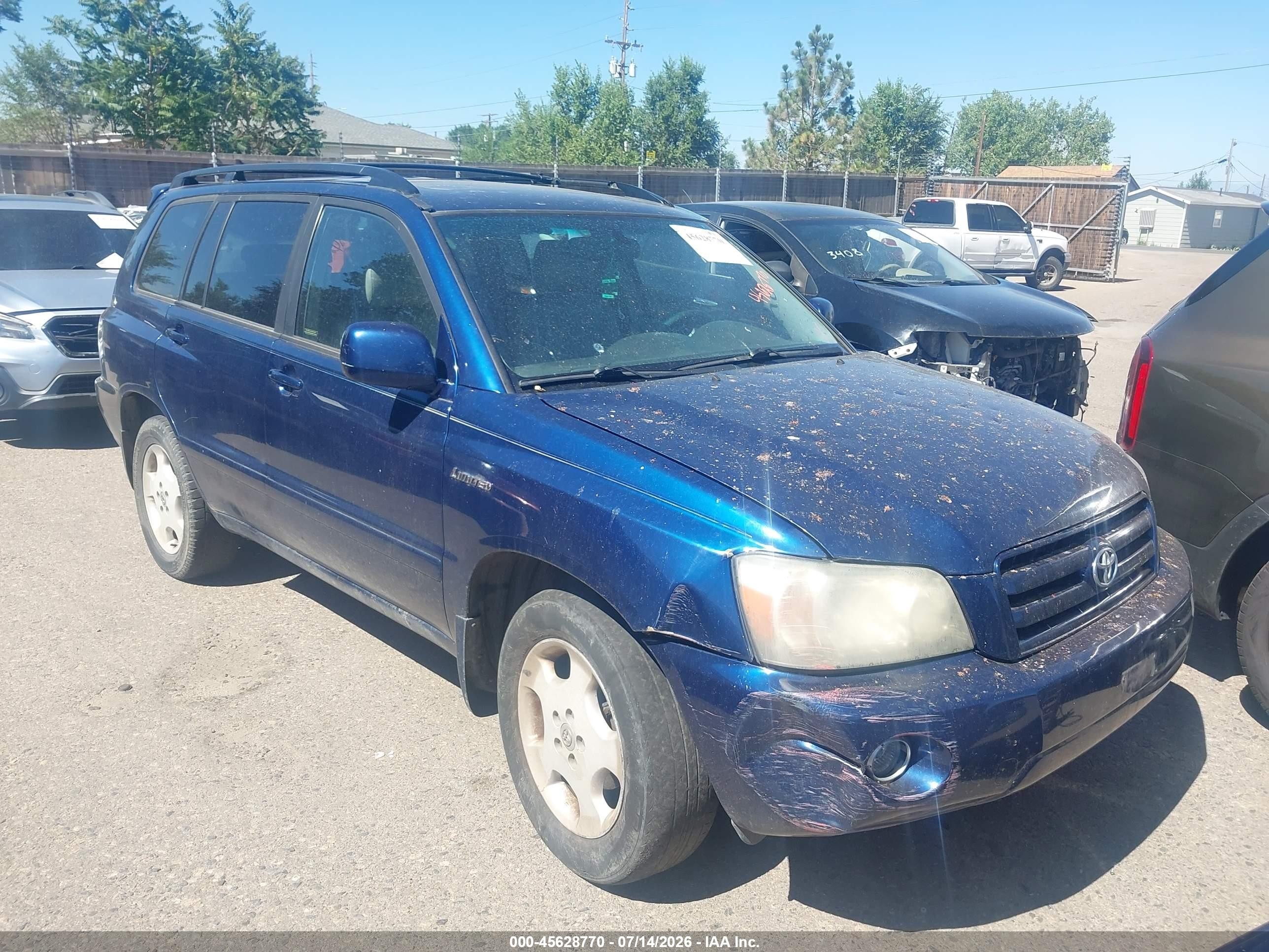 2005 Toyota Highlander Limited V6 Синий vin: JTEEP21A650135958