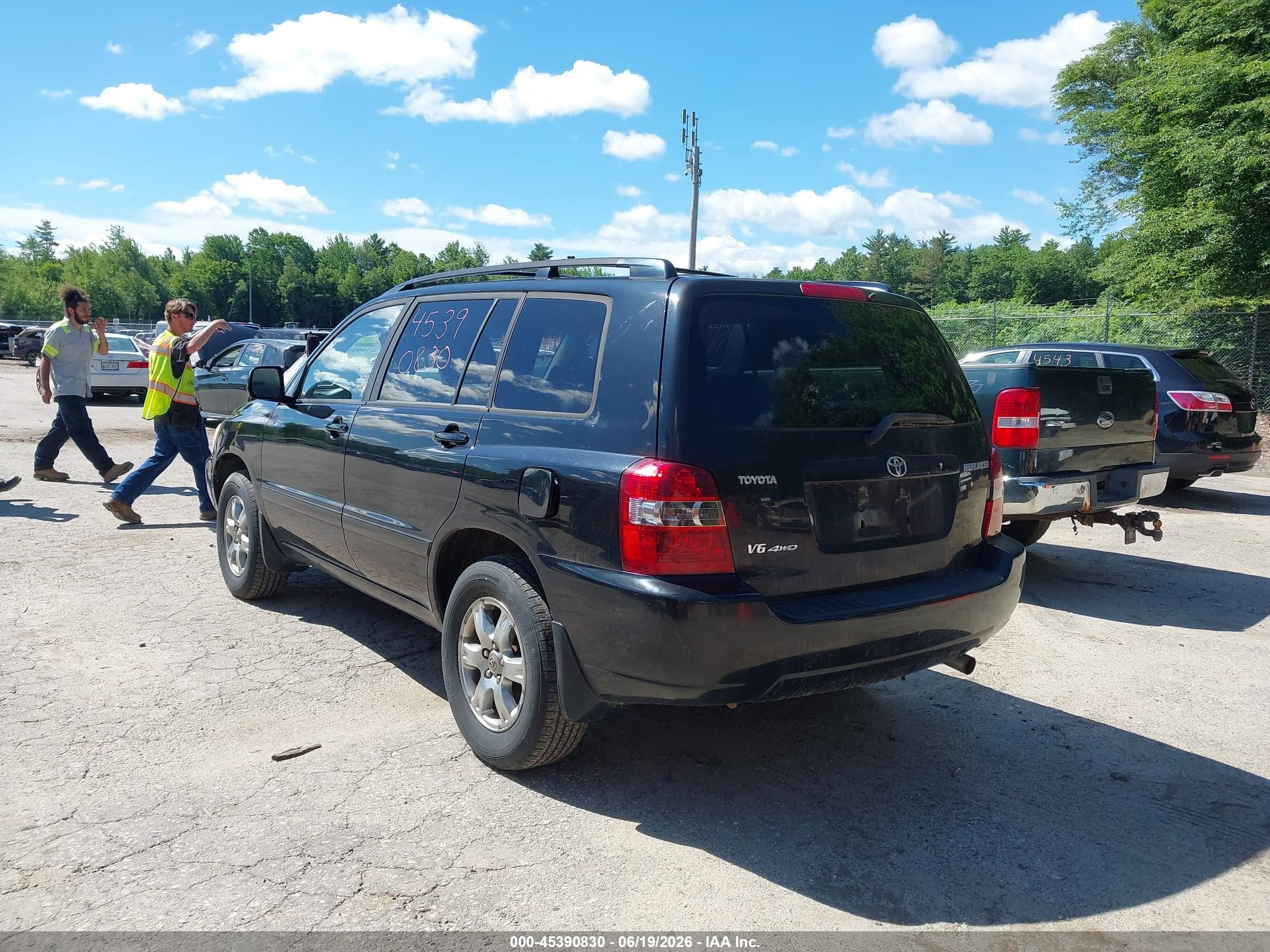 2006 Toyota Highlander V6 Black vin: JTEEP21A660136643
