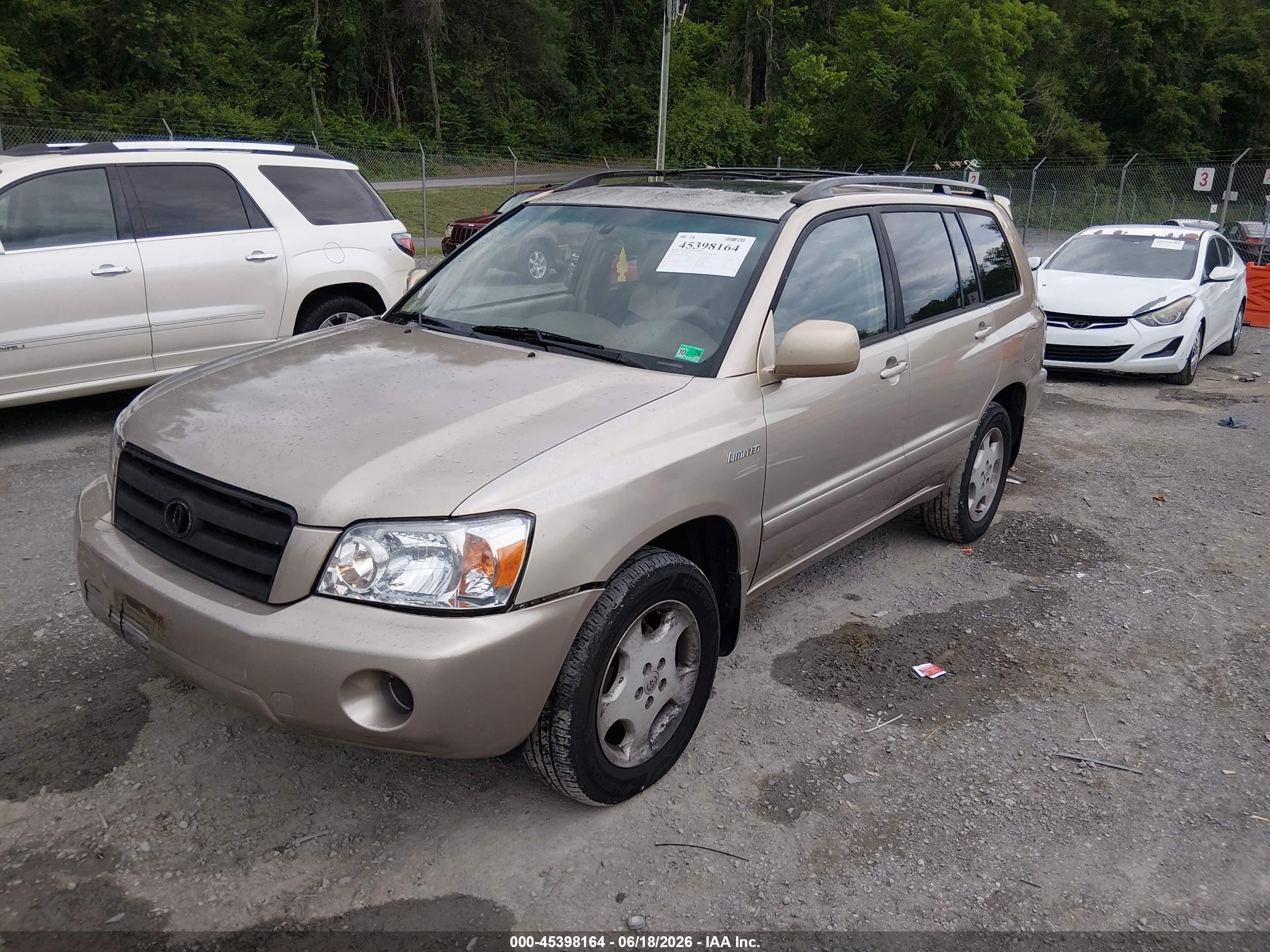 2006 Toyota Highlander Limited V6 Gold vin: JTEEP21A660136982