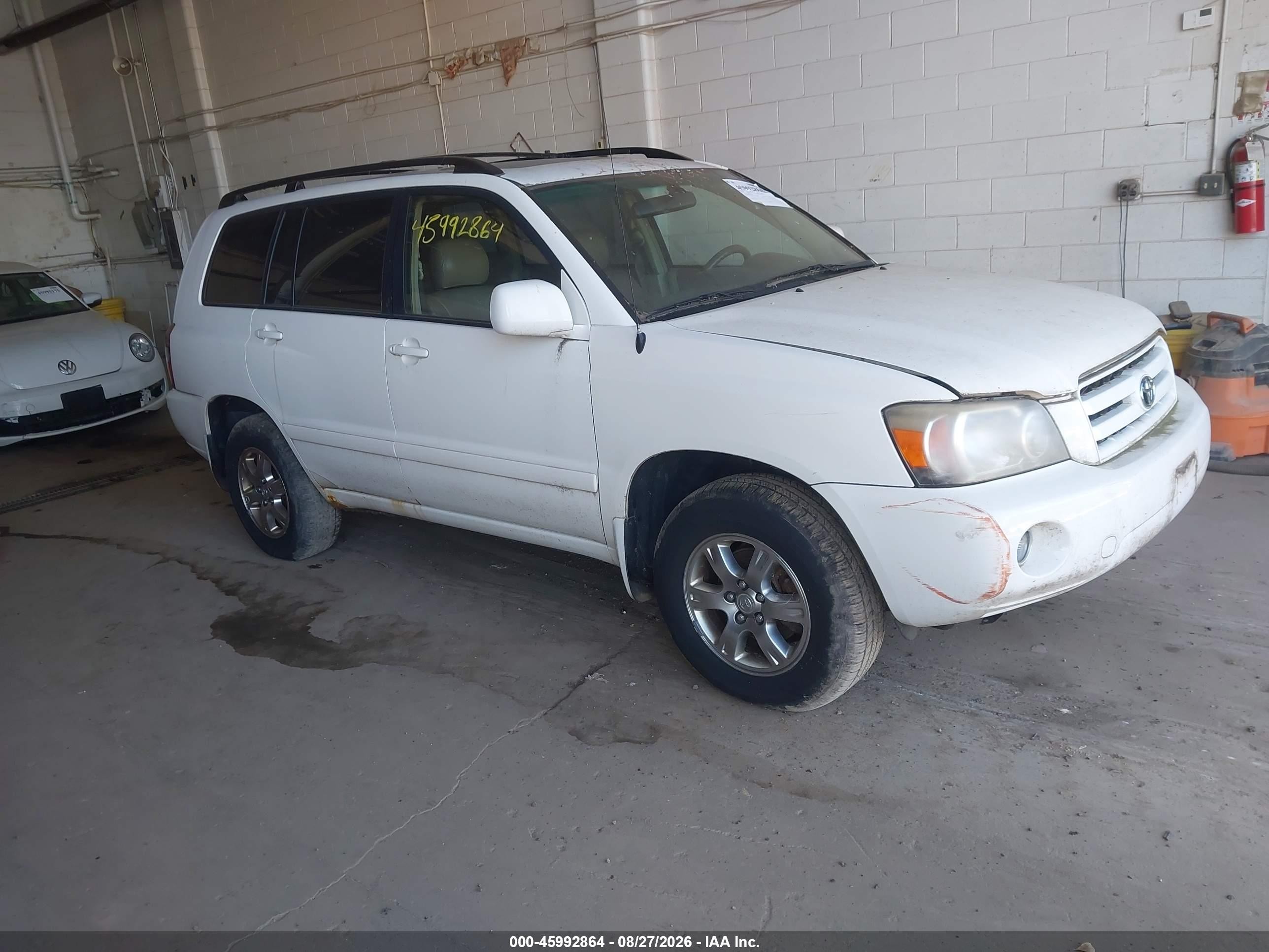 2006 Toyota Highlander V6 White vin: JTEEP21A660150560