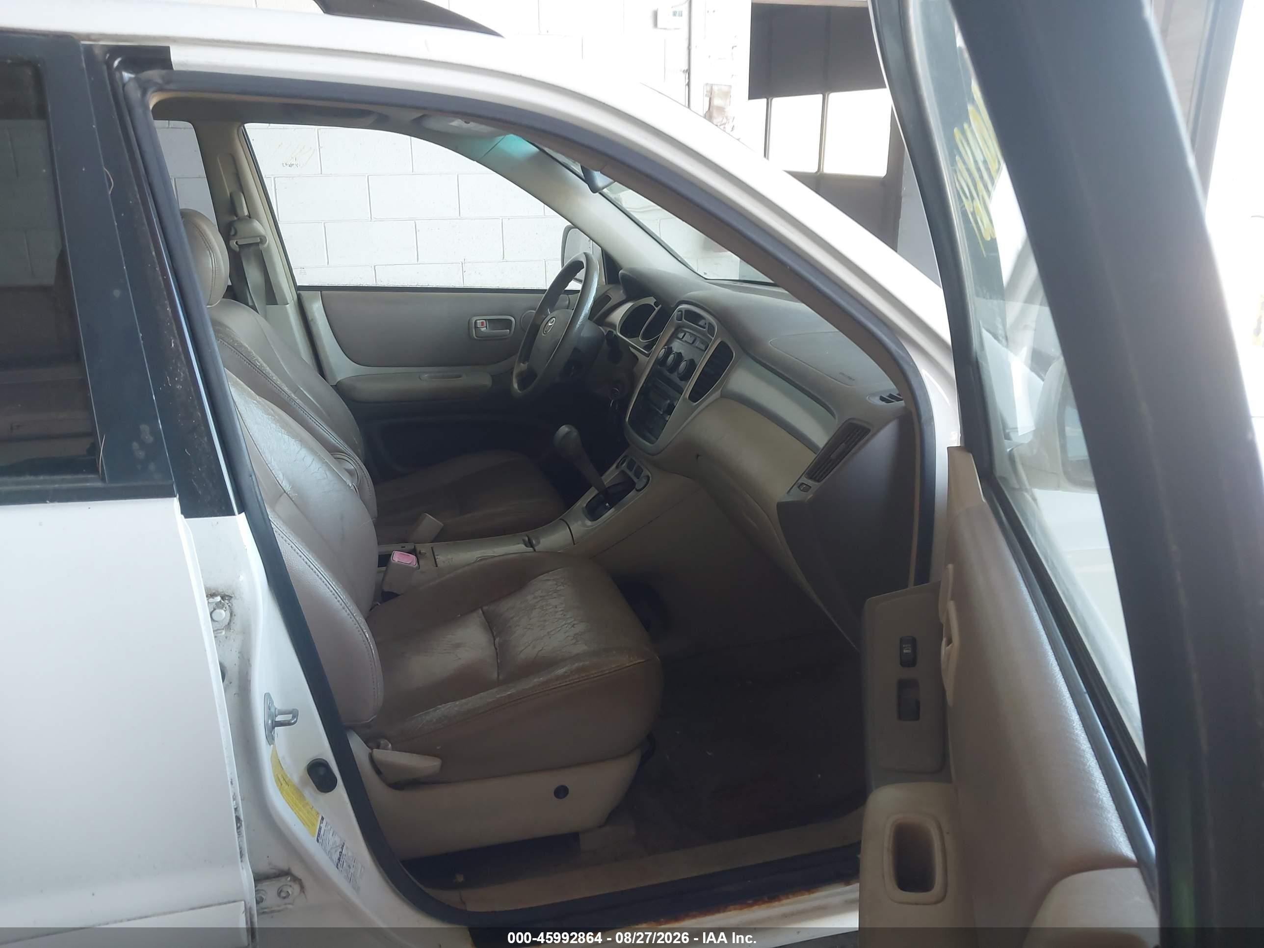 2006 Toyota Highlander V6 White vin: JTEEP21A660150560