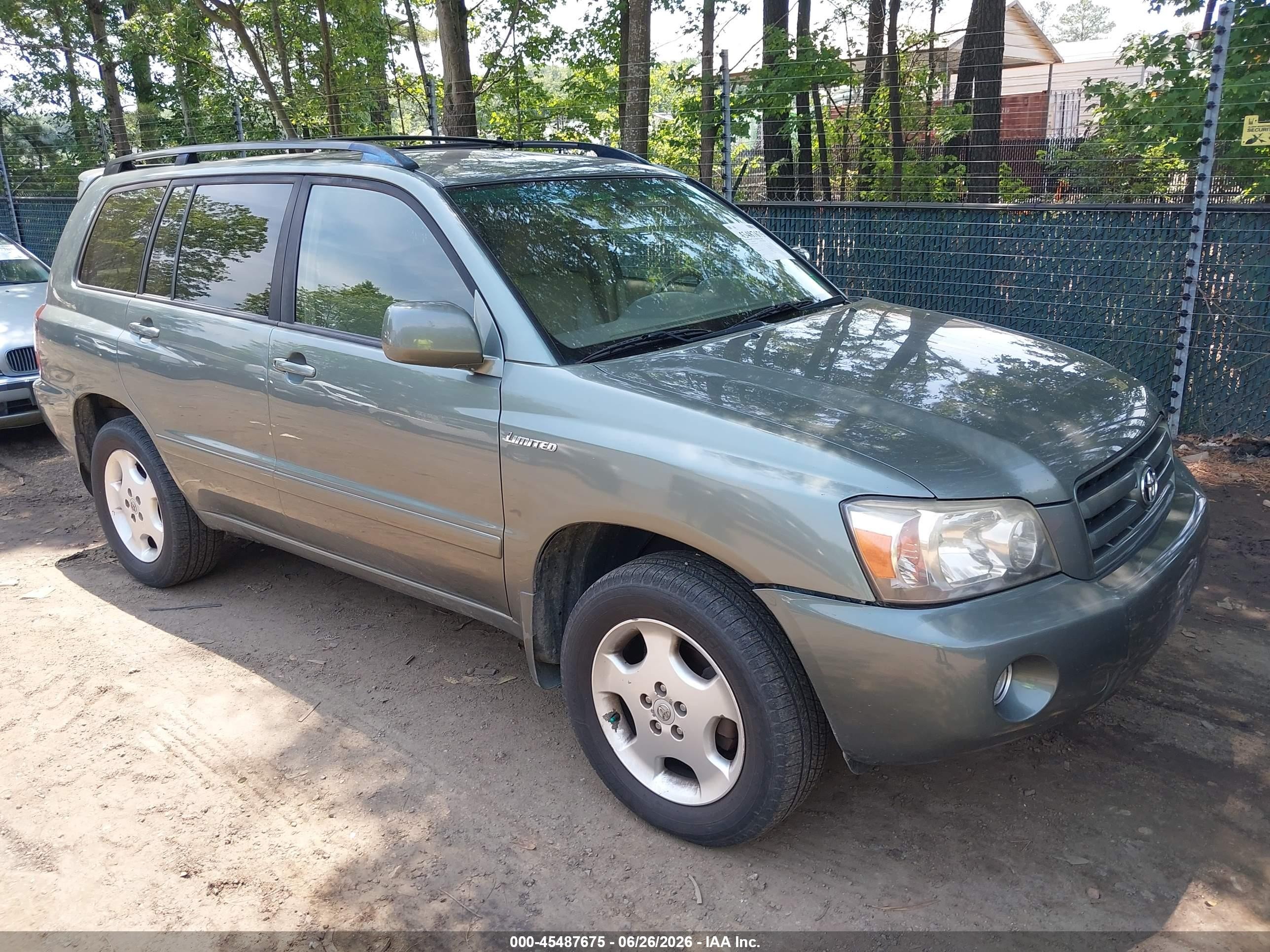 2006 Toyota Highlander Limited V6 Green vin: JTEEP21A660152583