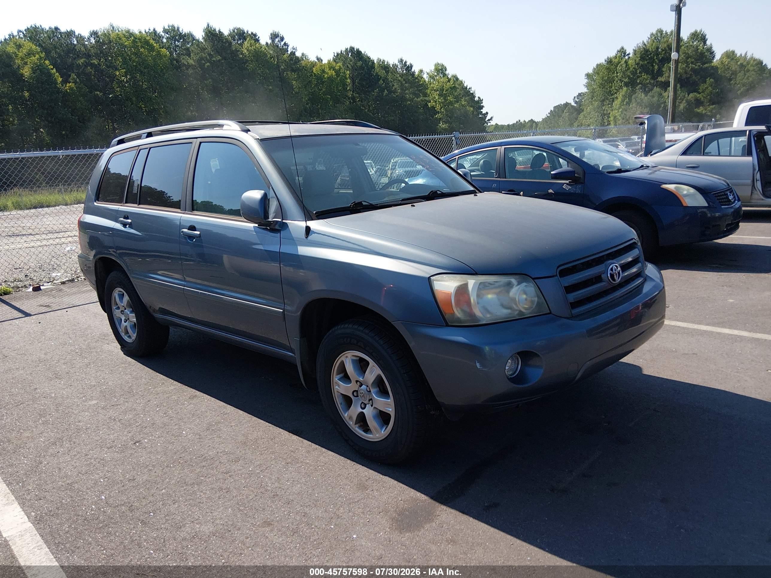 2006 Toyota Highlander V6 Light Blue vin: JTEEP21A660160764