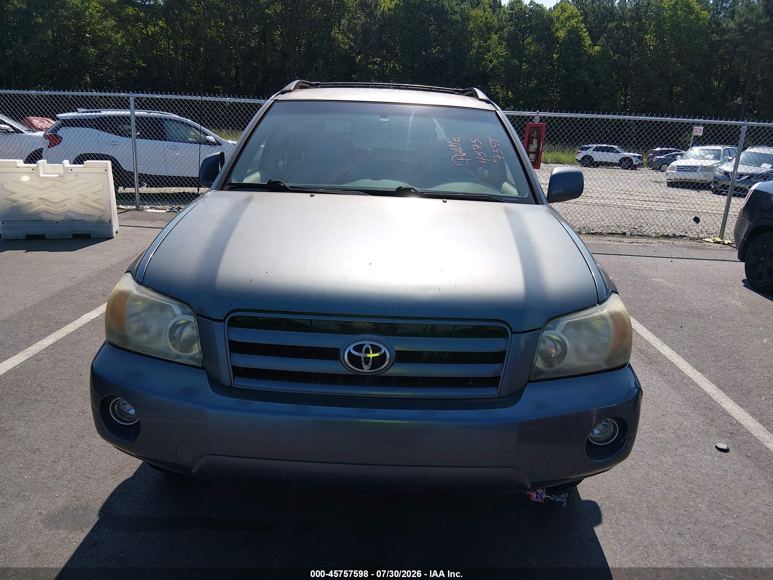 2006 Toyota Highlander V6 Light Blue vin: JTEEP21A660160764