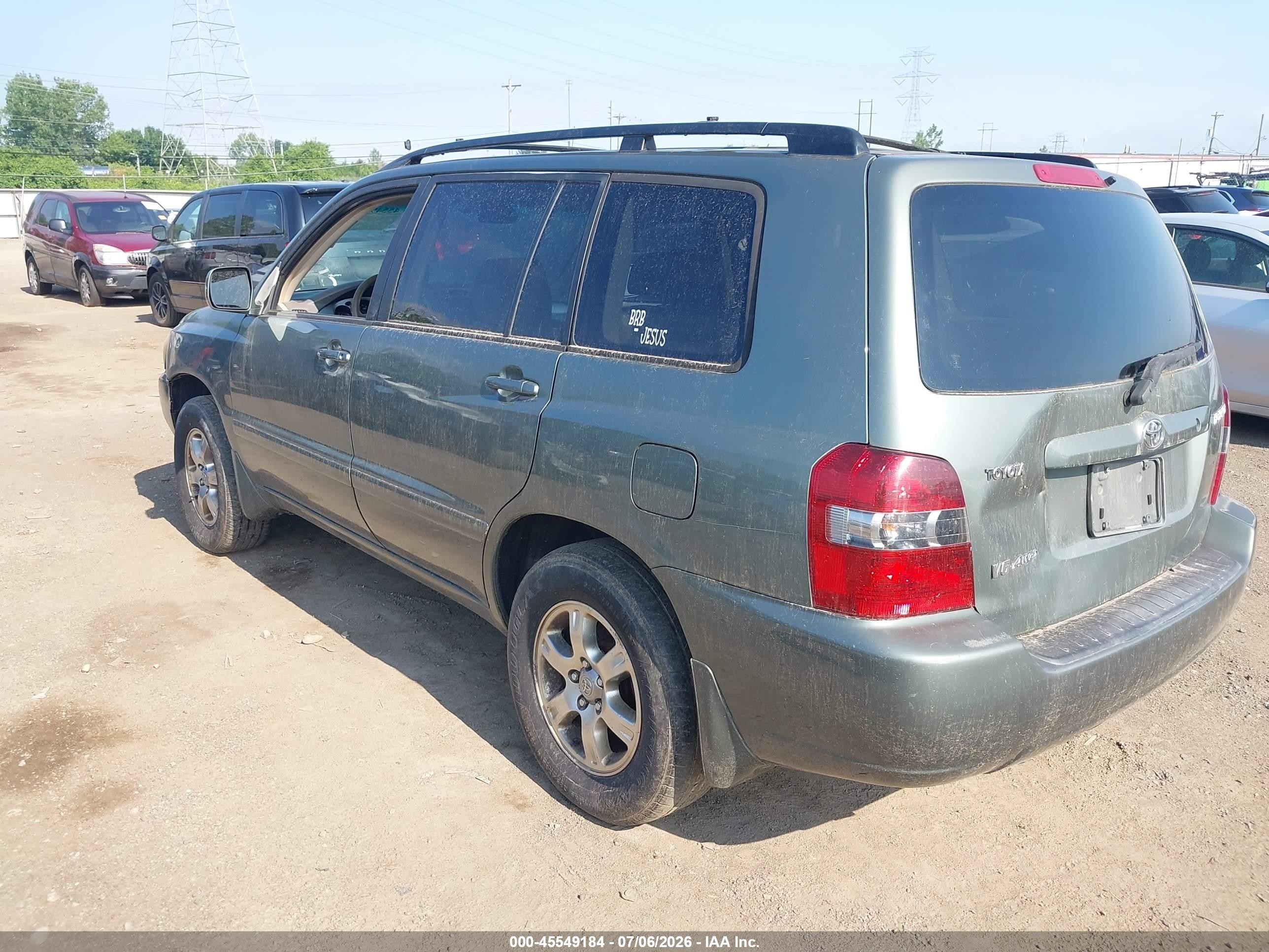 2006 Toyota Highlander V6 Green vin: JTEEP21A660163955