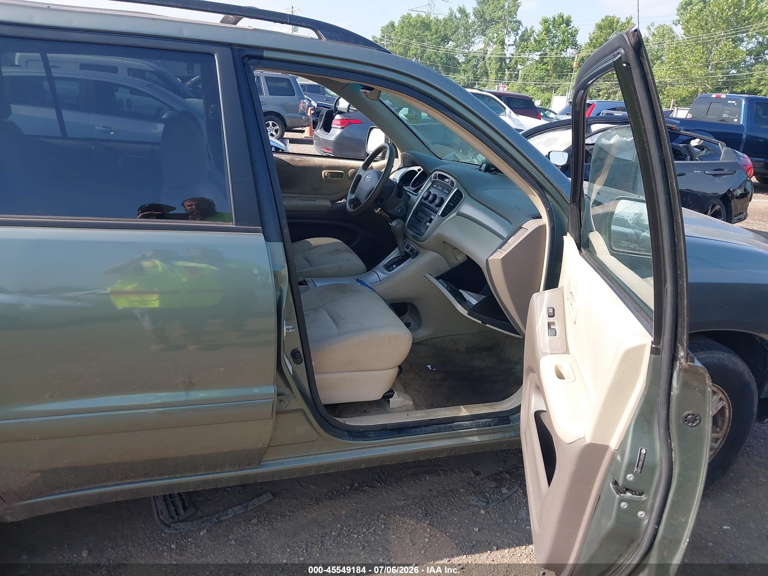 2006 Toyota Highlander V6 Green vin: JTEEP21A660163955