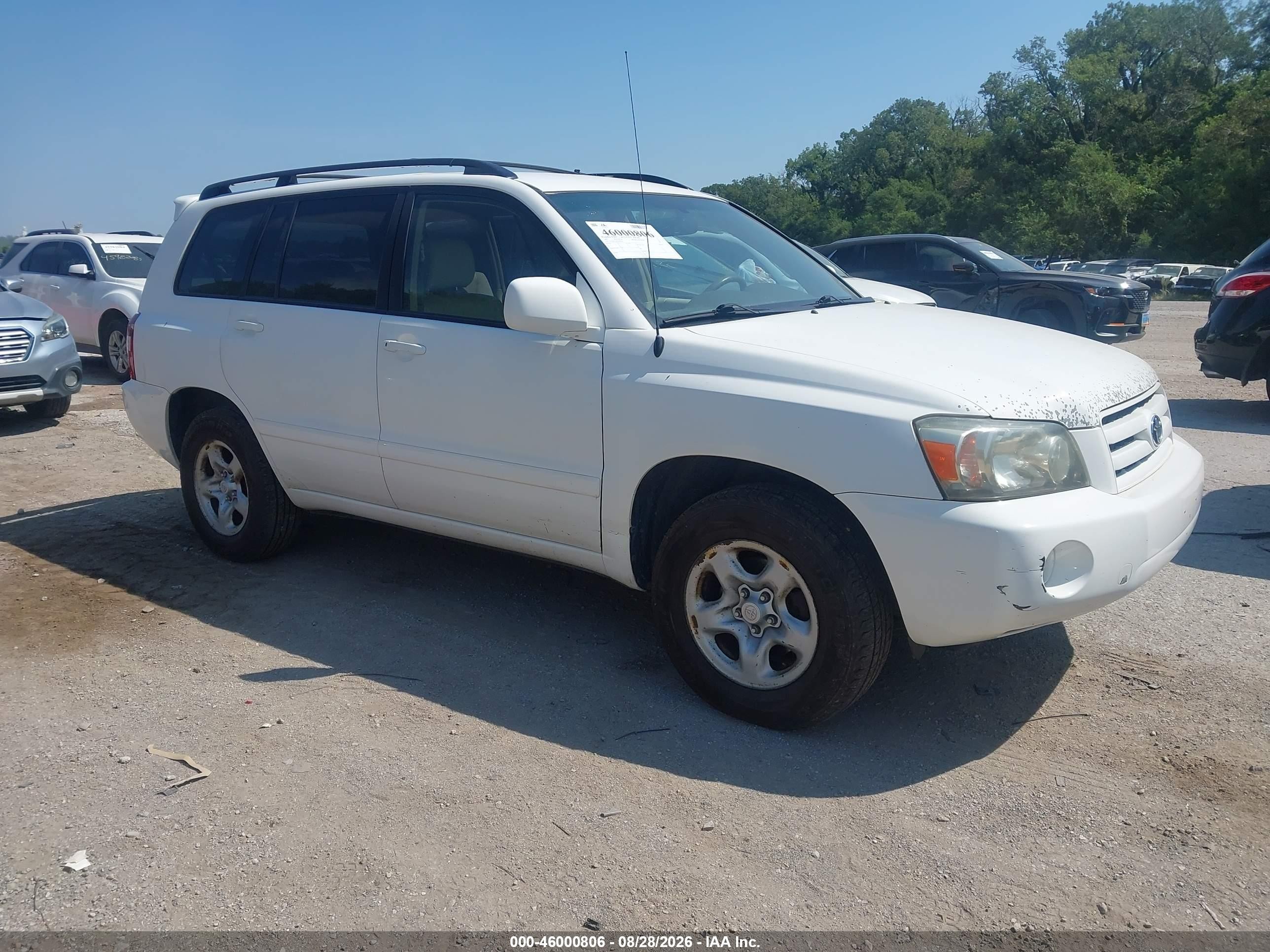 2007 Toyota Highlander V6 White vin: JTEEP21A670209107