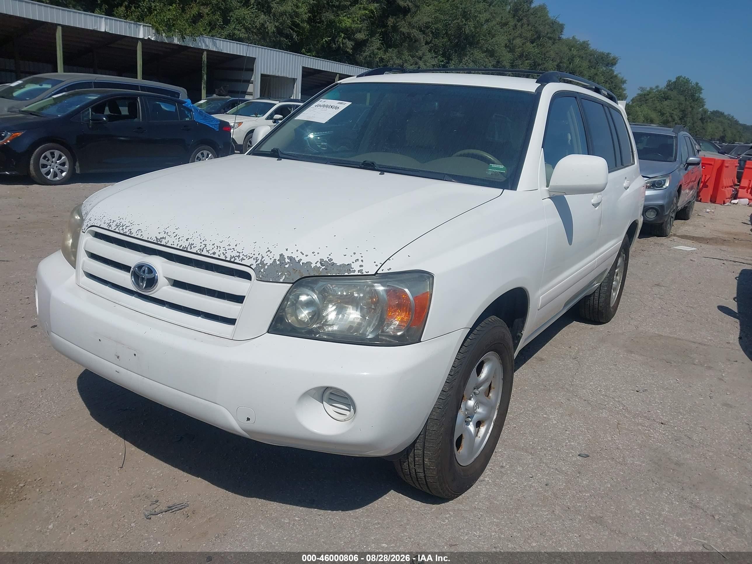 2007 Toyota Highlander V6 White vin: JTEEP21A670209107