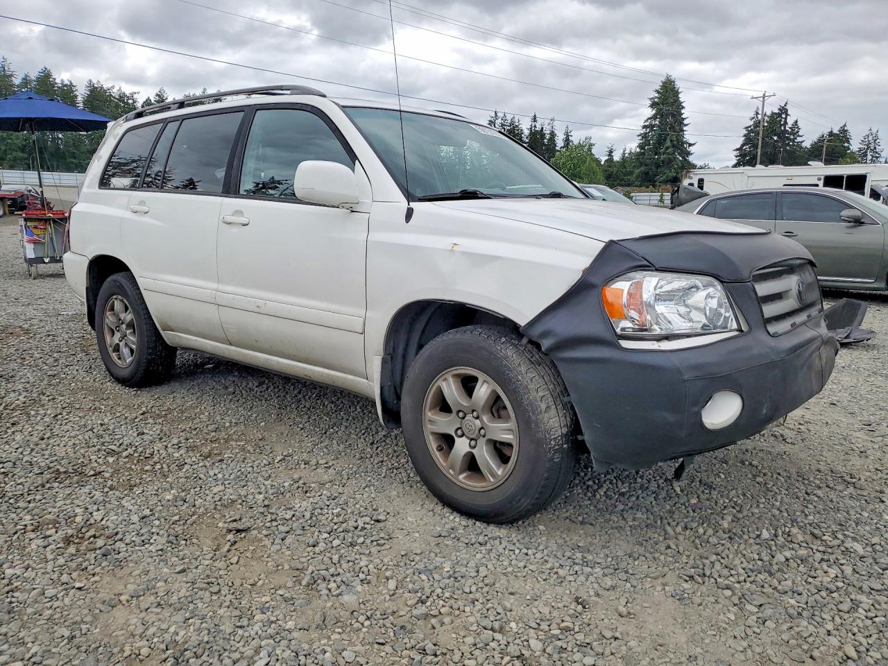 2007 Toyota Highlander Base White vin: JTEEP21A670210225
