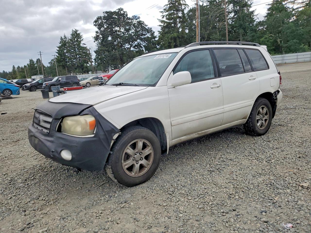 2007 Toyota Highlander Base White vin: JTEEP21A670210225