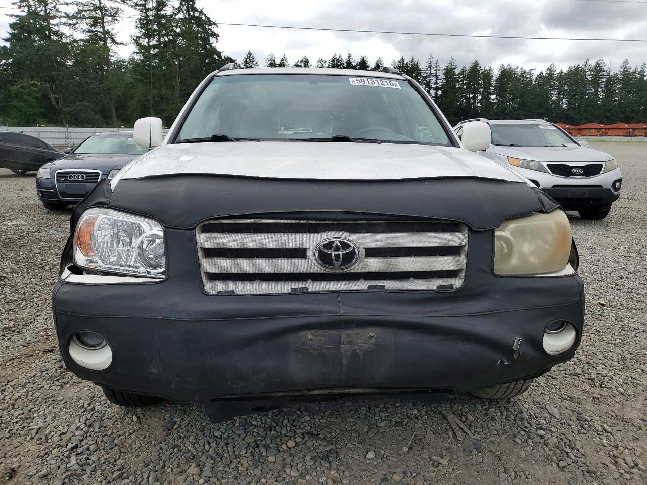 2007 Toyota Highlander Base White vin: JTEEP21A670210225
