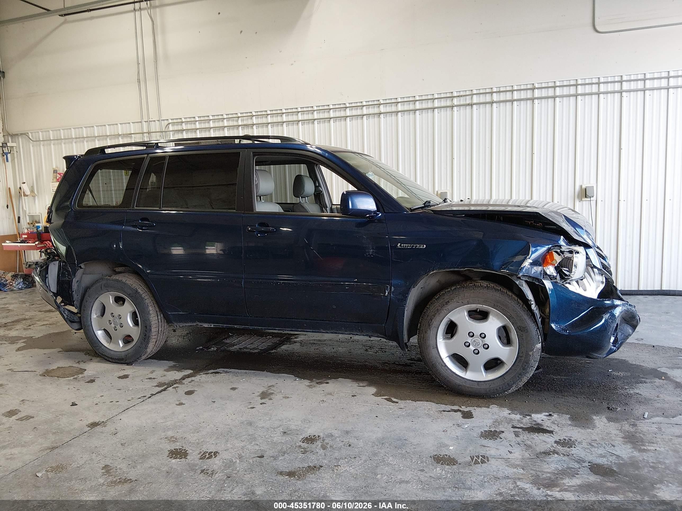 2005 Toyota Highlander Limited V6 Blue vin: JTEEP21A750071509