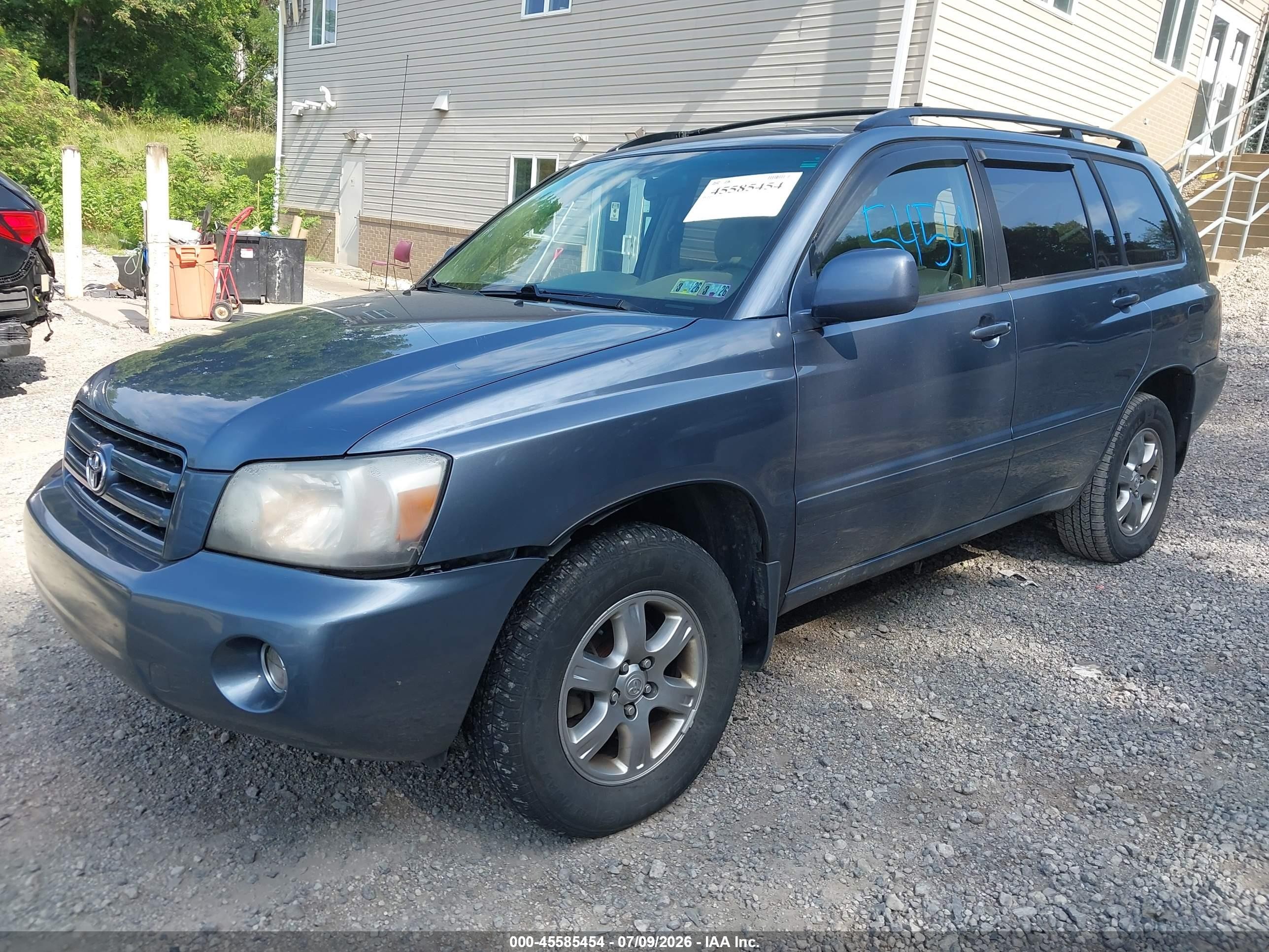 2005 Toyota Highlander V6 Blue vin: JTEEP21A750075446