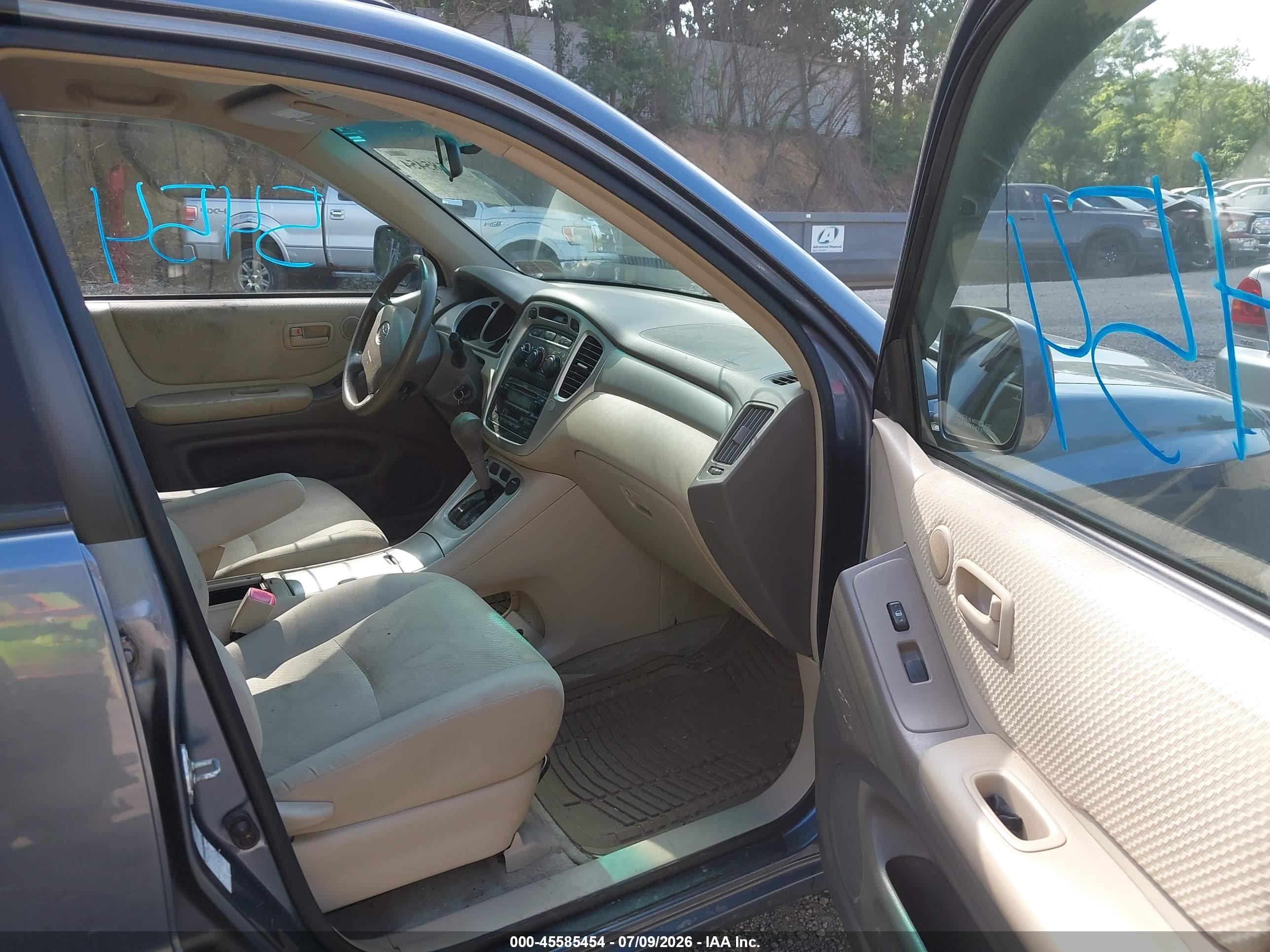 2005 Toyota Highlander V6 Blue vin: JTEEP21A750075446