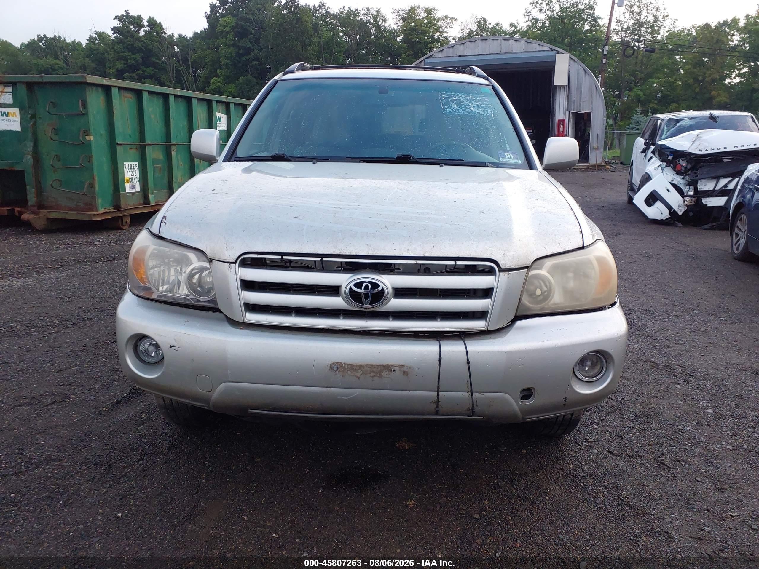 2005 Toyota Highlander V6 Silver vin: JTEEP21A750077245