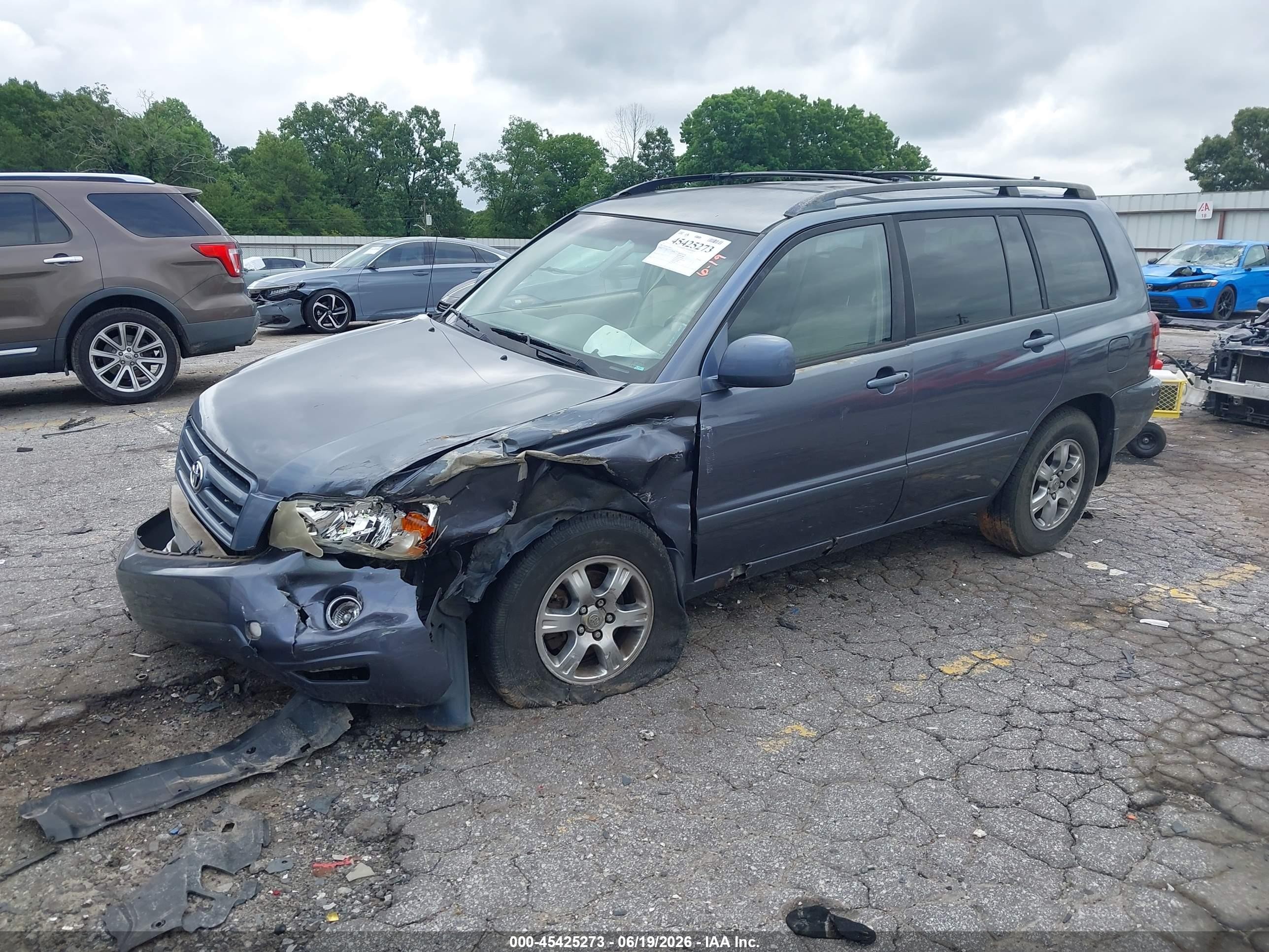 2005 Toyota Highlander V6 Blue vin: JTEEP21A750085295