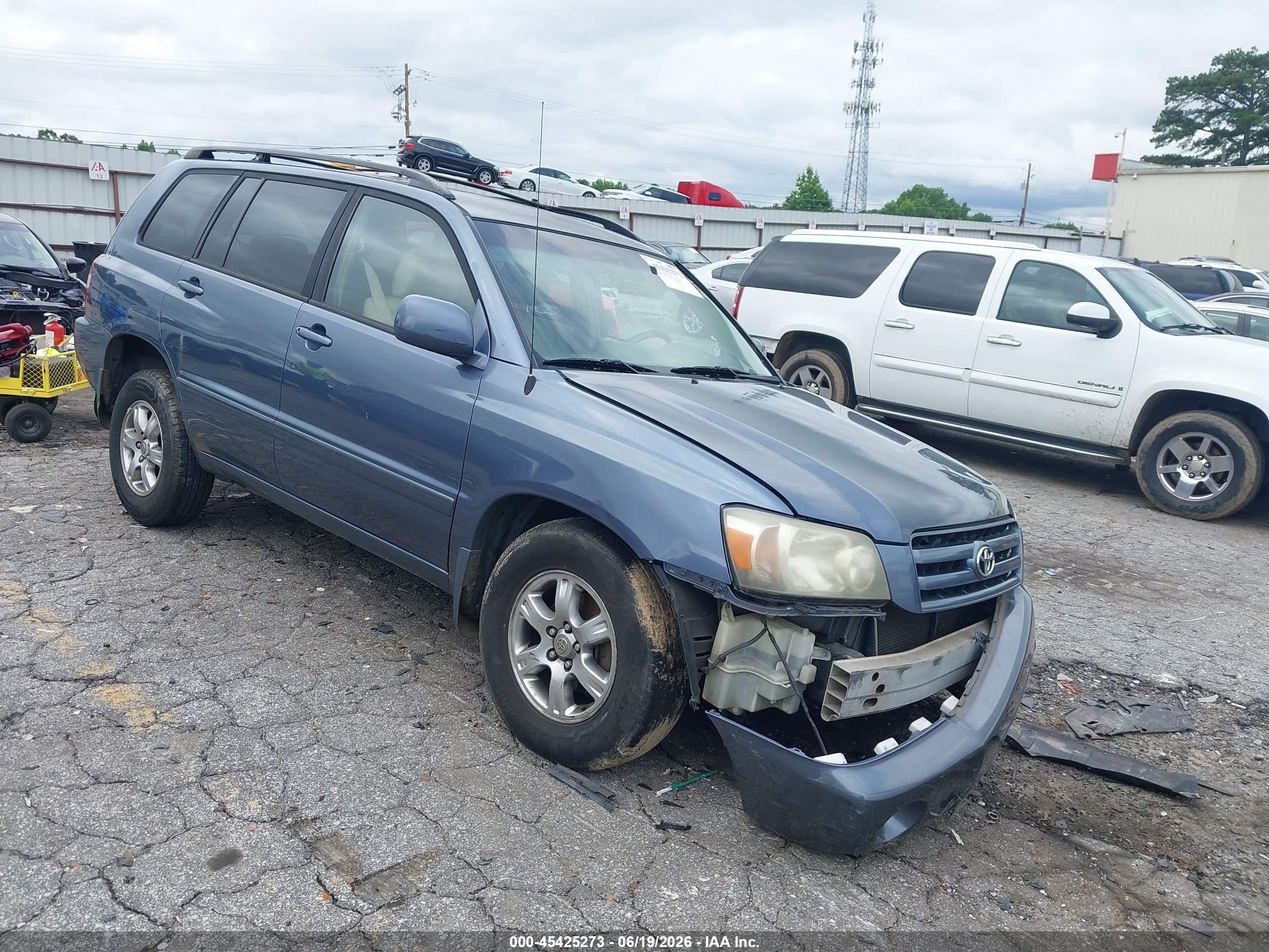 2005 Toyota Highlander V6 Blue vin: JTEEP21A750085295