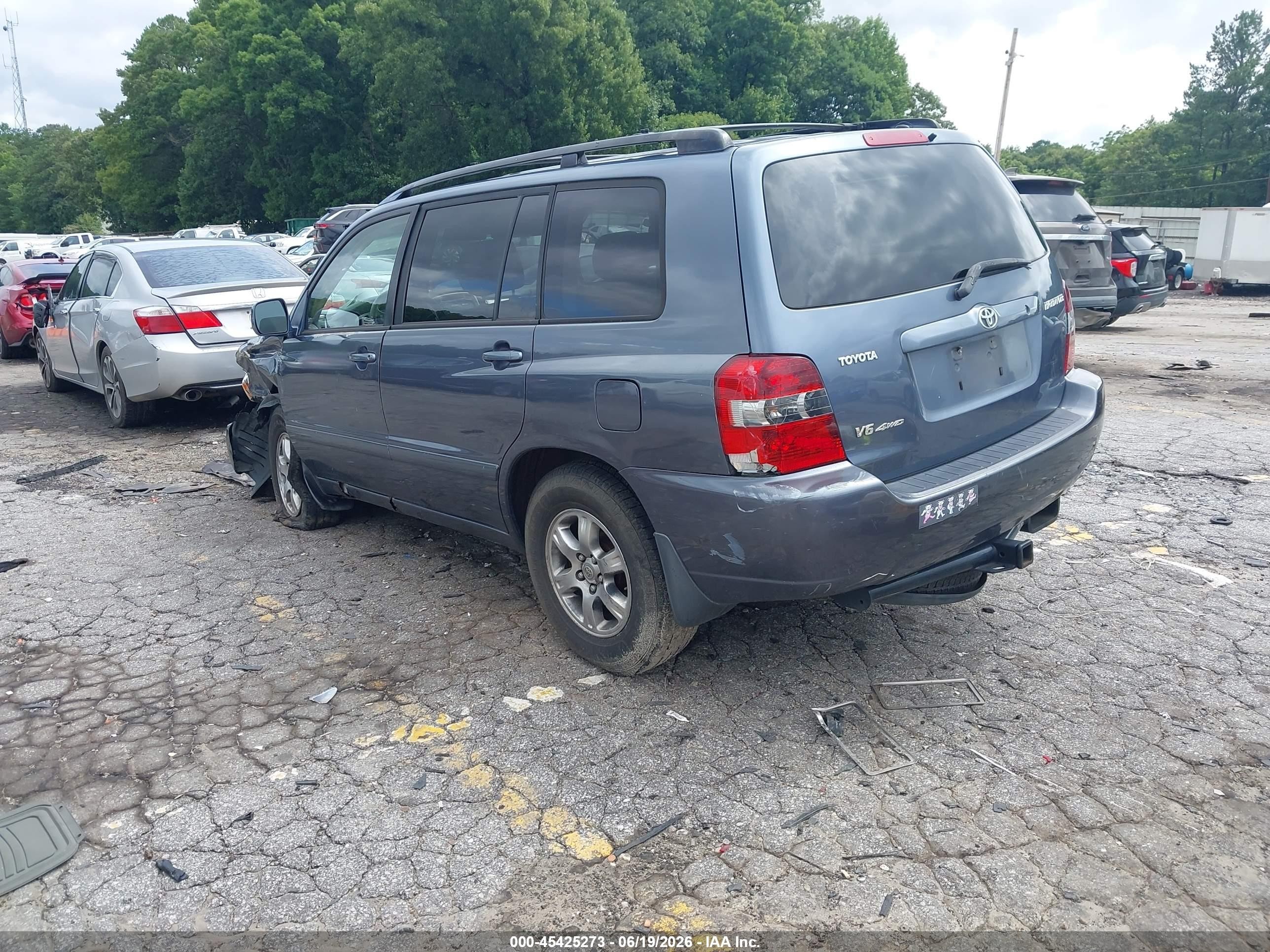 2005 Toyota Highlander V6 Blue vin: JTEEP21A750085295