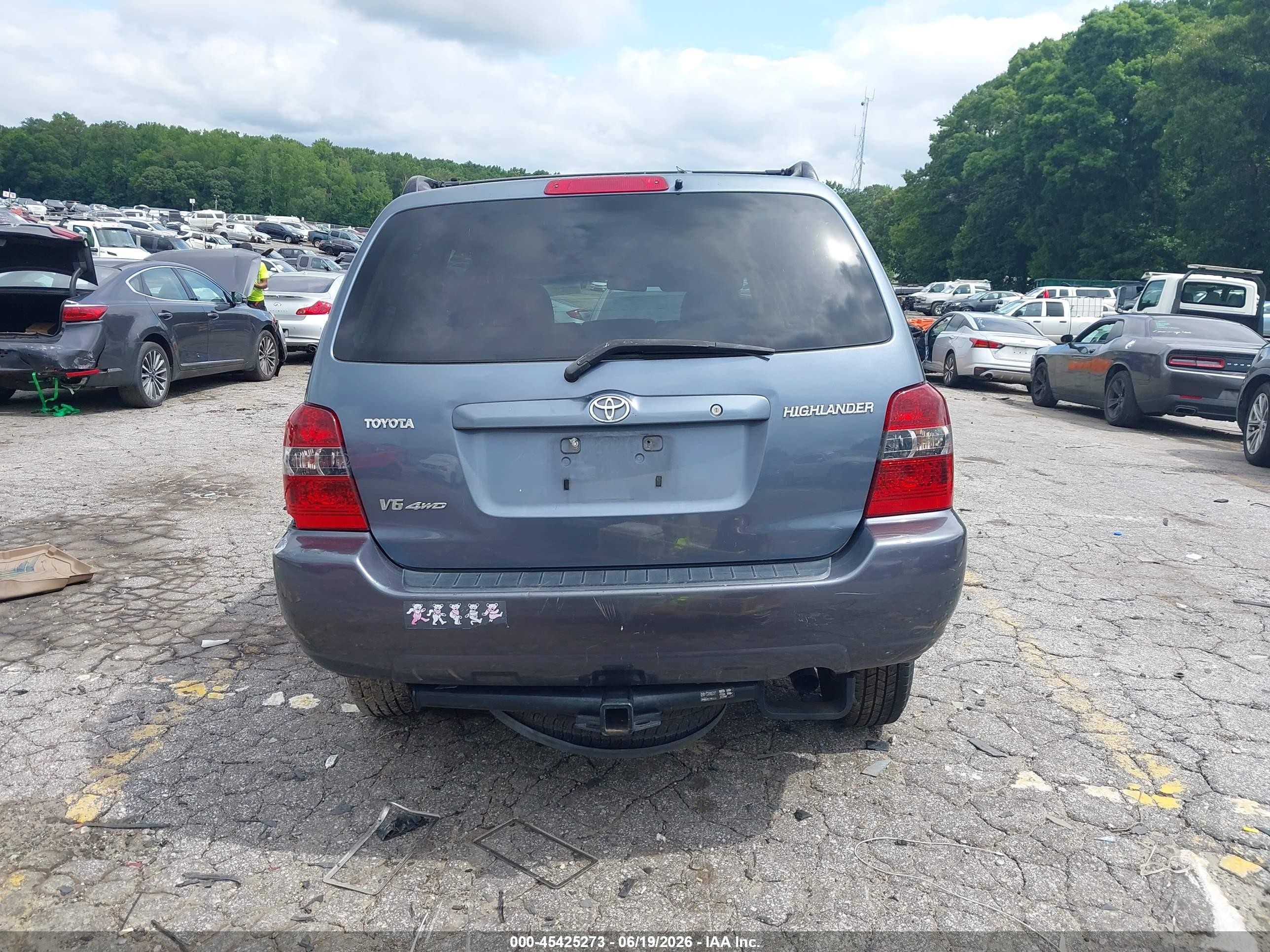 2005 Toyota Highlander V6 Blue vin: JTEEP21A750085295