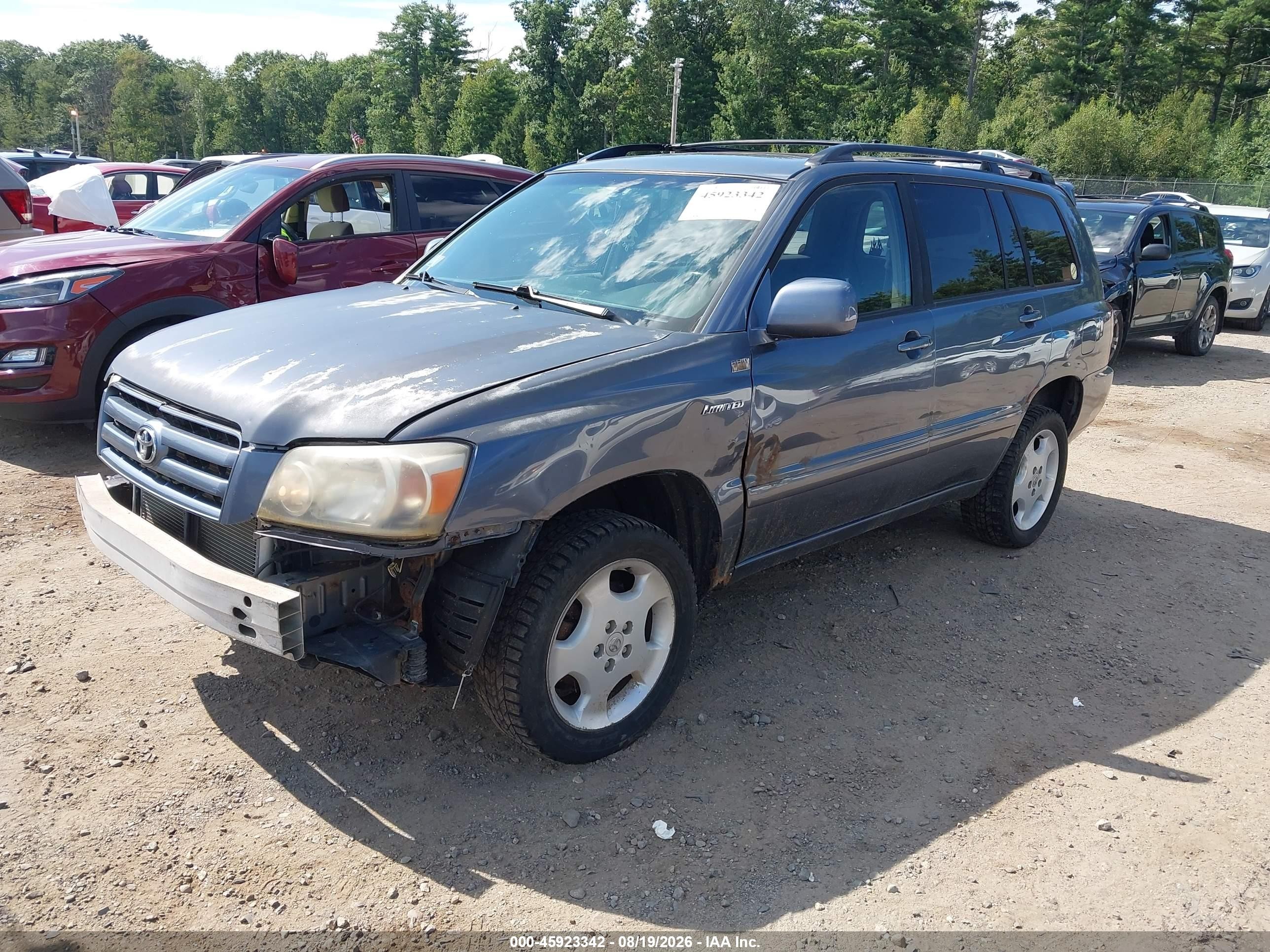 2006 Toyota Highlander Limited V6 Синий vin: JTEEP21A760136909